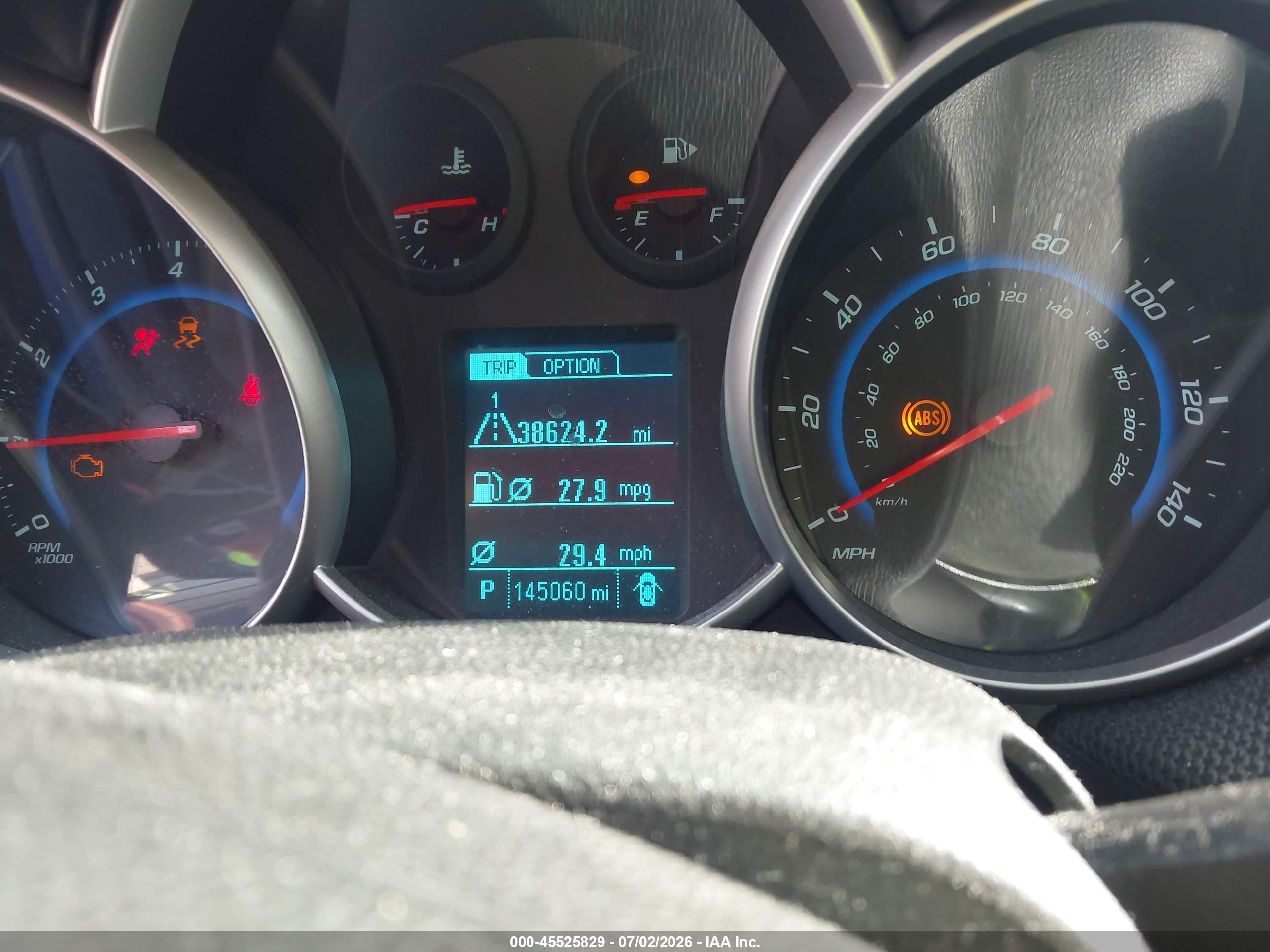 2013 Chevrolet Cruze Lt Blue vin: 1G1PK5SB4D7152745