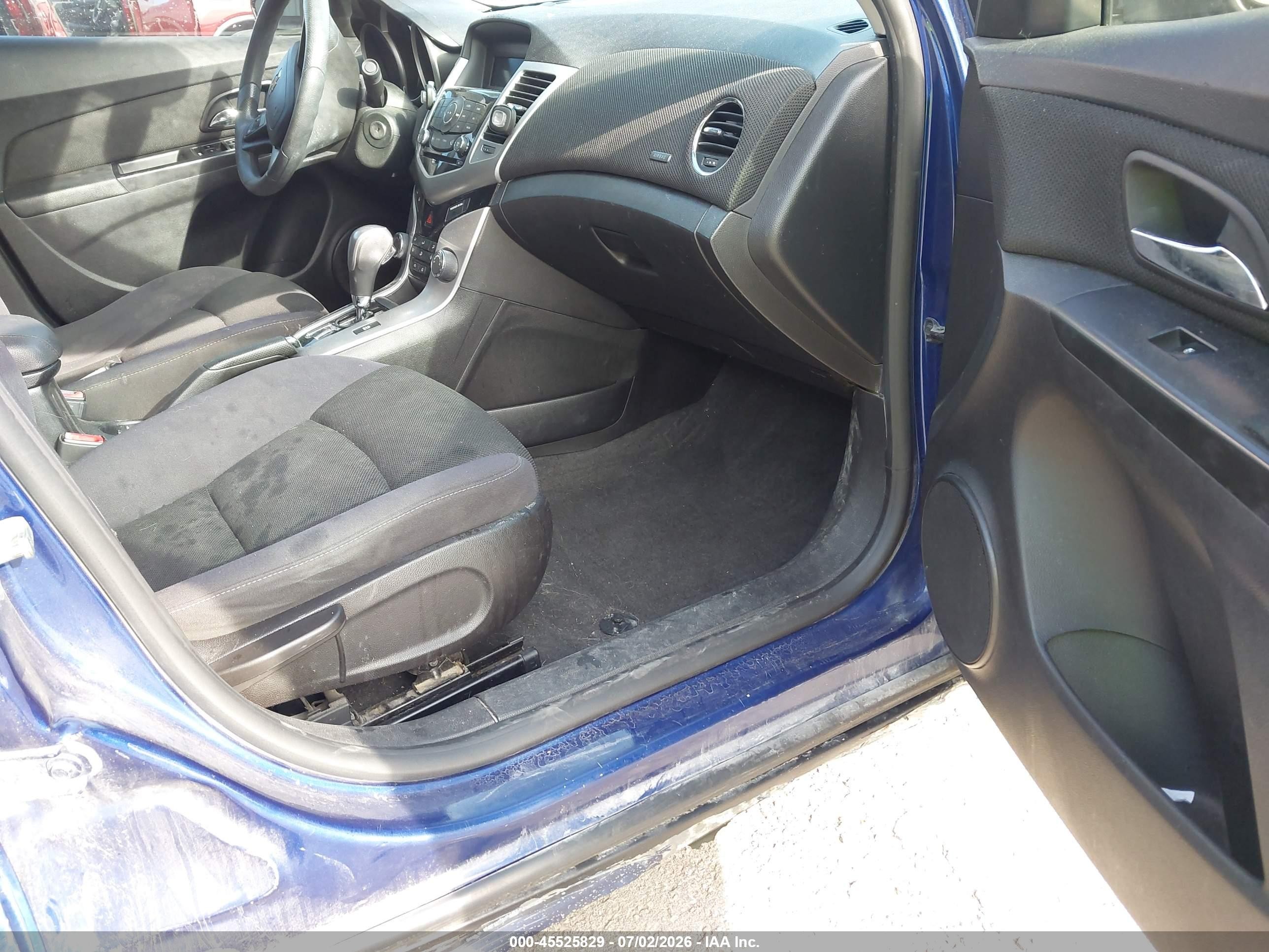 2013 Chevrolet Cruze Lt Blue vin: 1G1PK5SB4D7152745