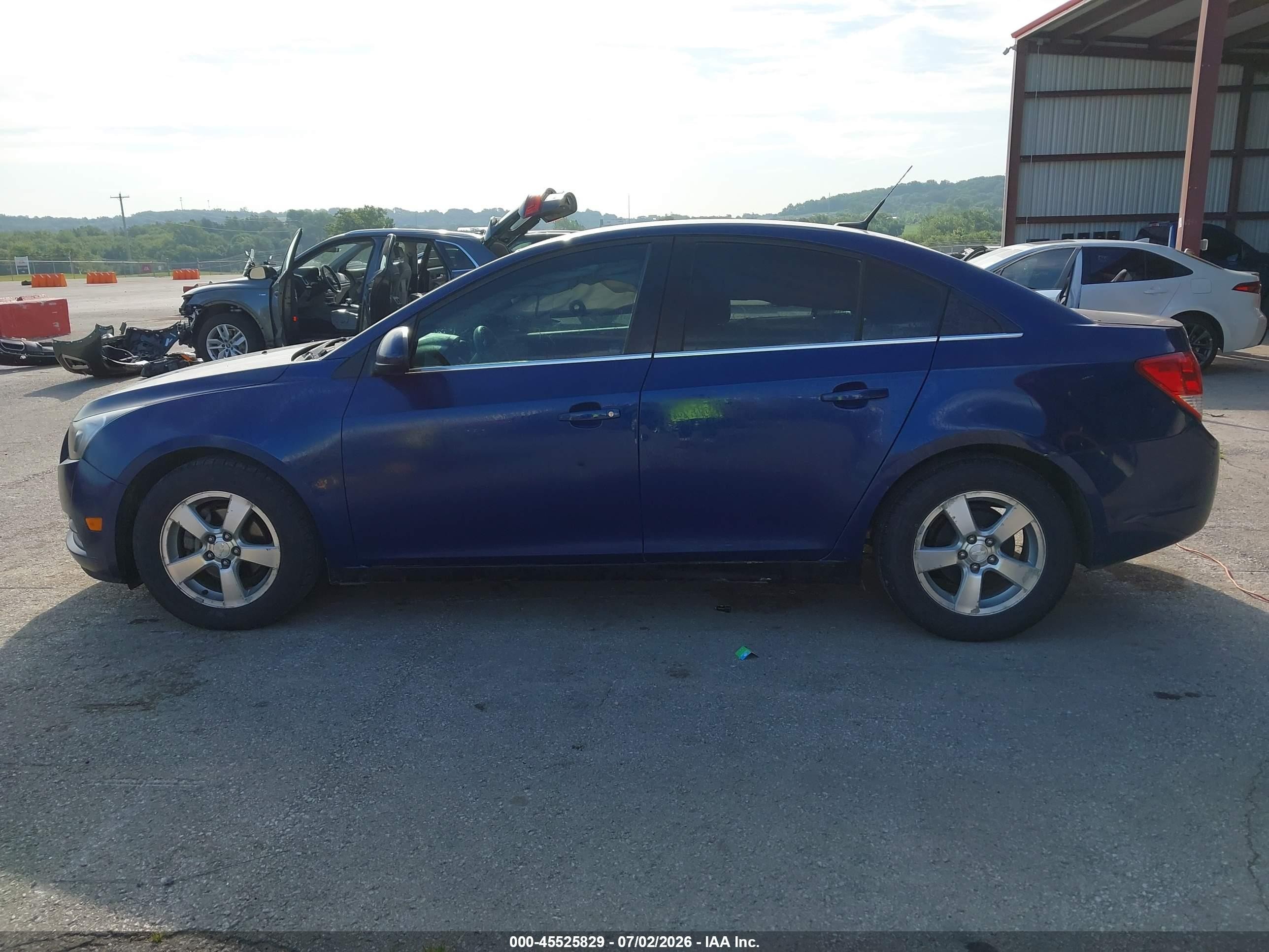 2013 Chevrolet Cruze Lt Blue vin: 1G1PK5SB4D7152745