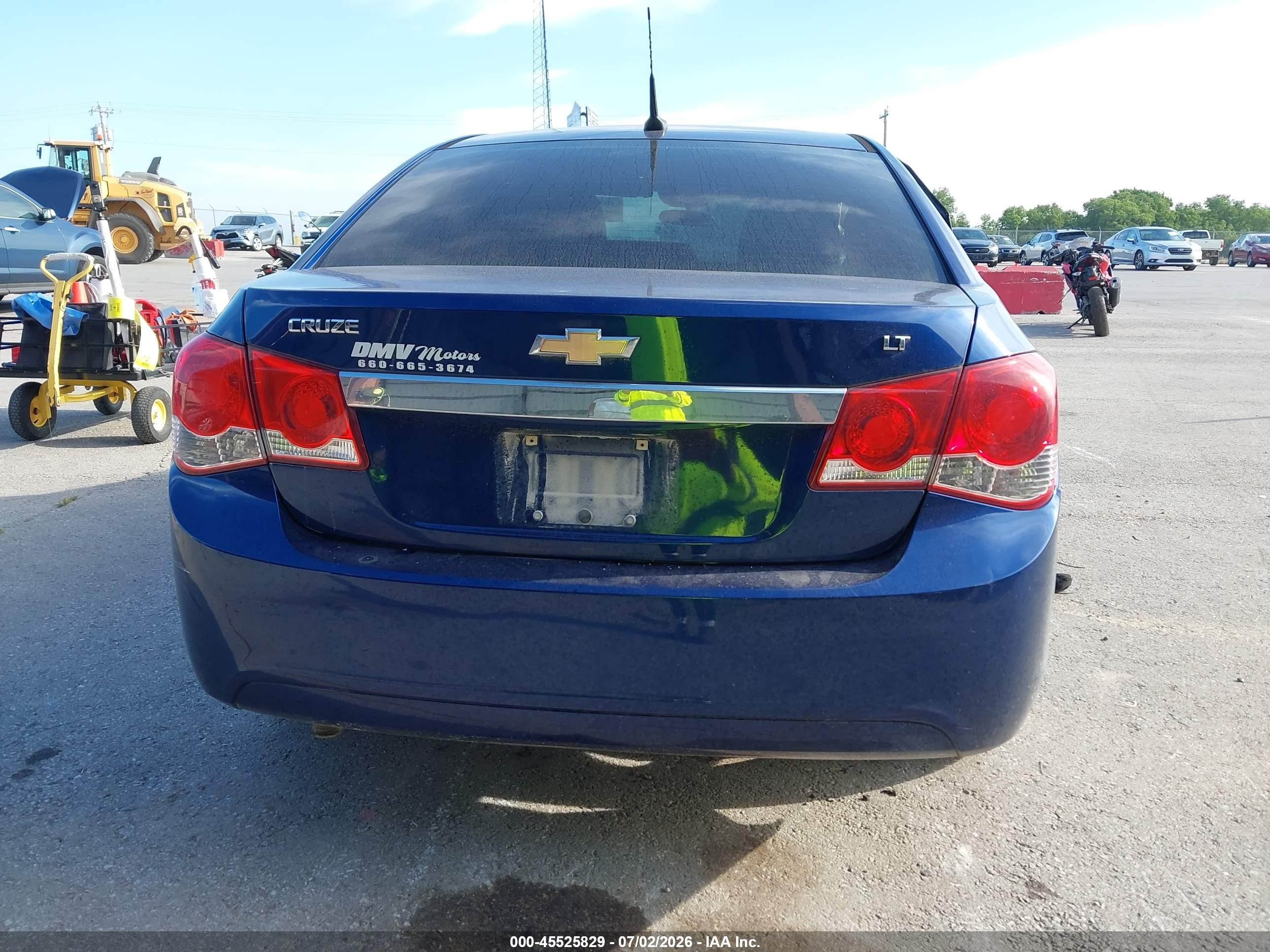 2013 Chevrolet Cruze Lt Blue vin: 1G1PK5SB4D7152745