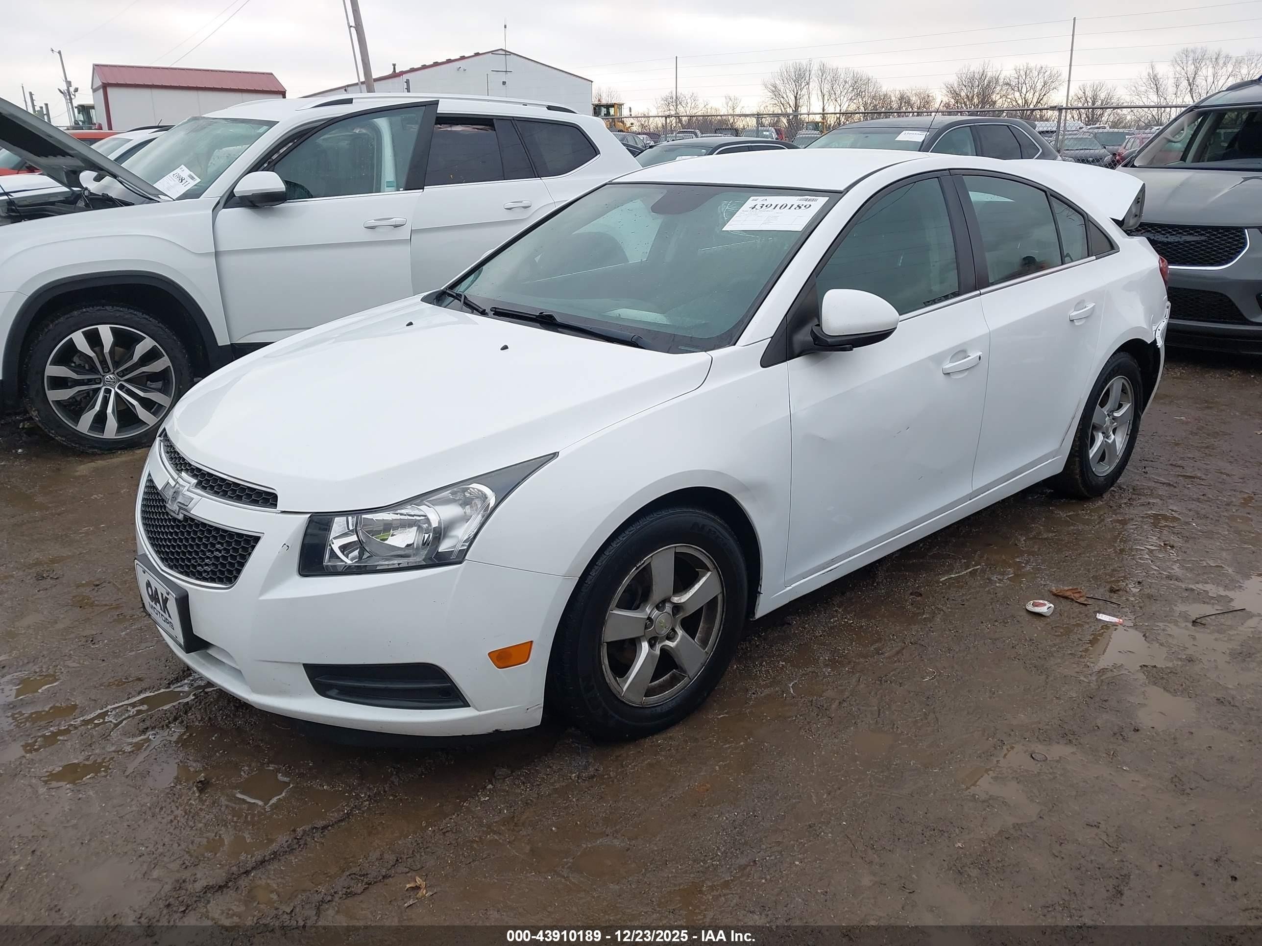 2014 Chevrolet Cruze Lt White vin: 1G1PK5SB4E7384893