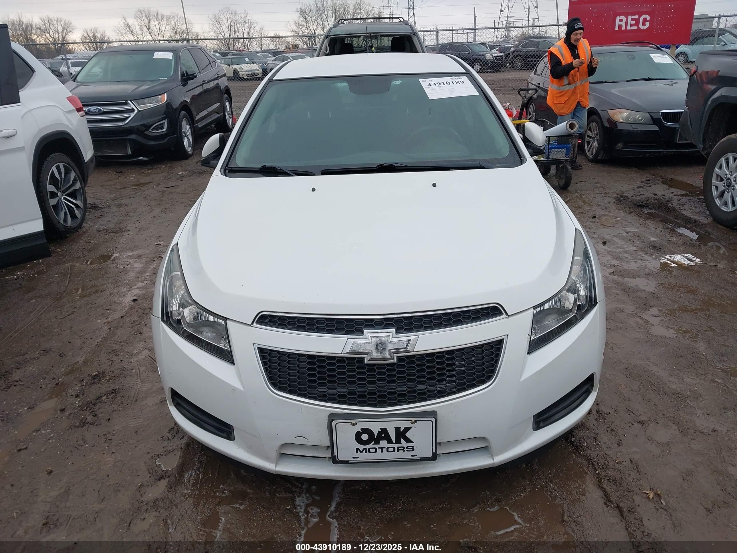 2014 Chevrolet Cruze Lt White vin: 1G1PK5SB4E7384893