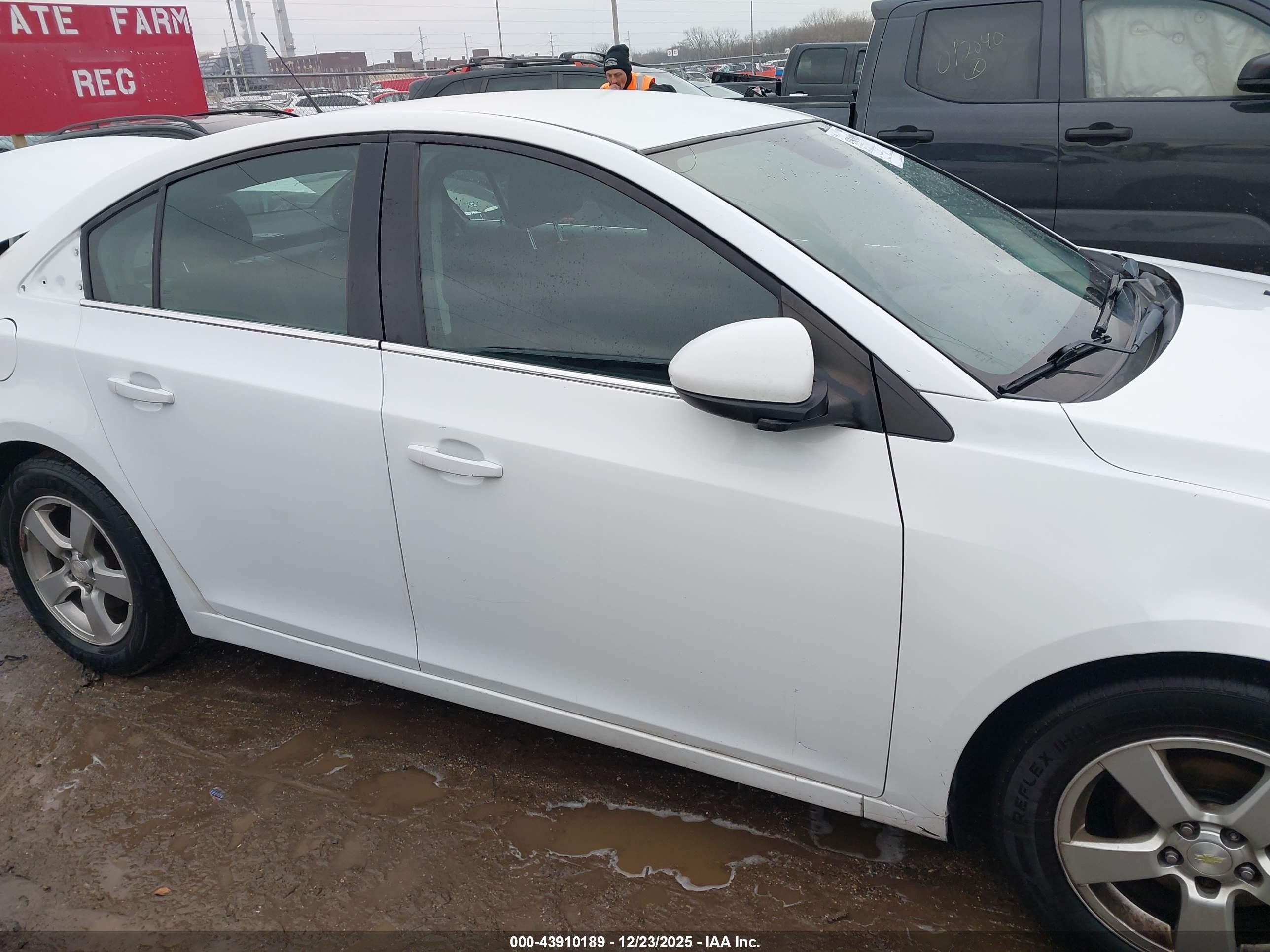 2014 Chevrolet Cruze Lt White vin: 1G1PK5SB4E7384893