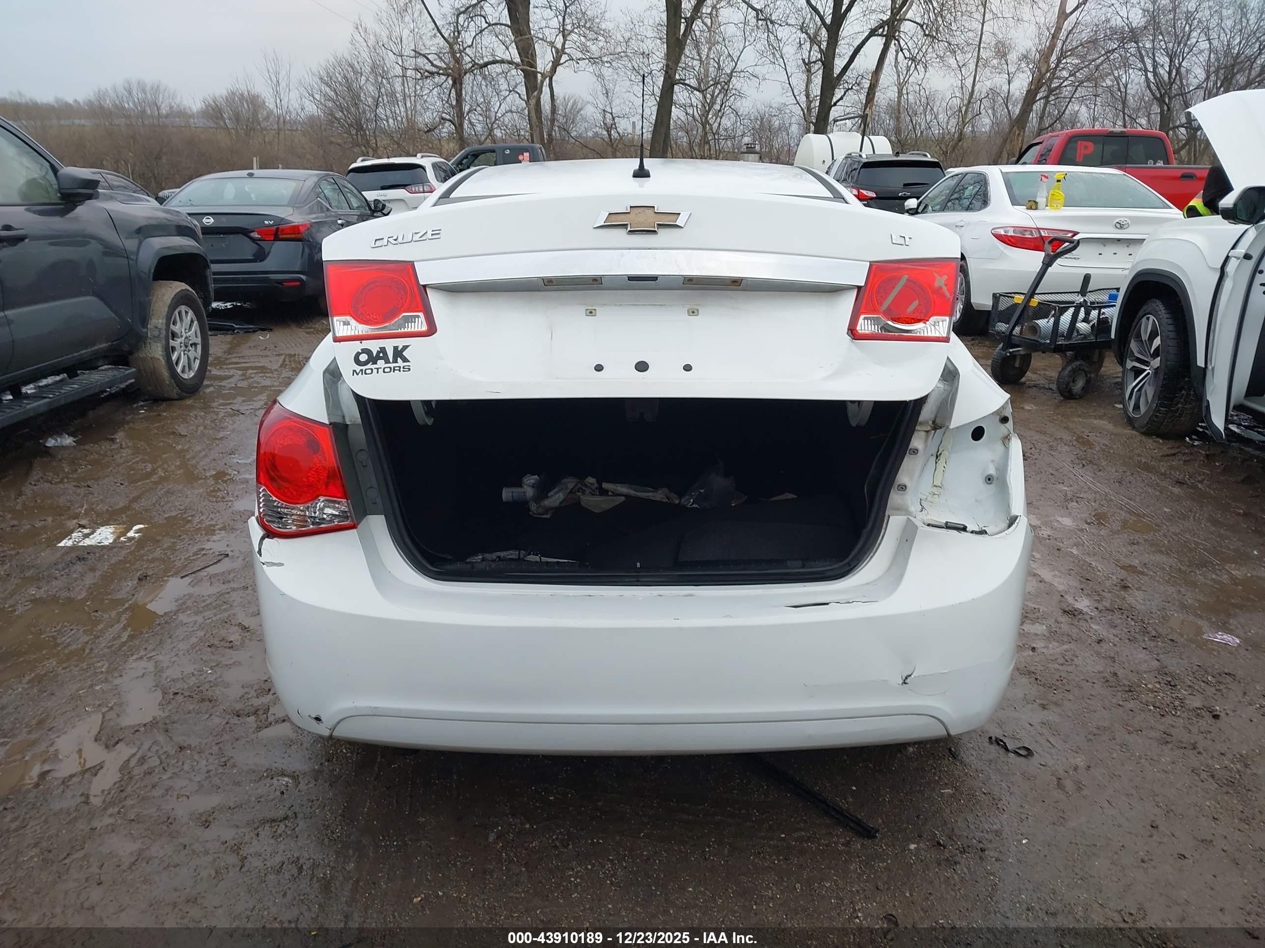 2014 Chevrolet Cruze Lt White vin: 1G1PK5SB4E7384893