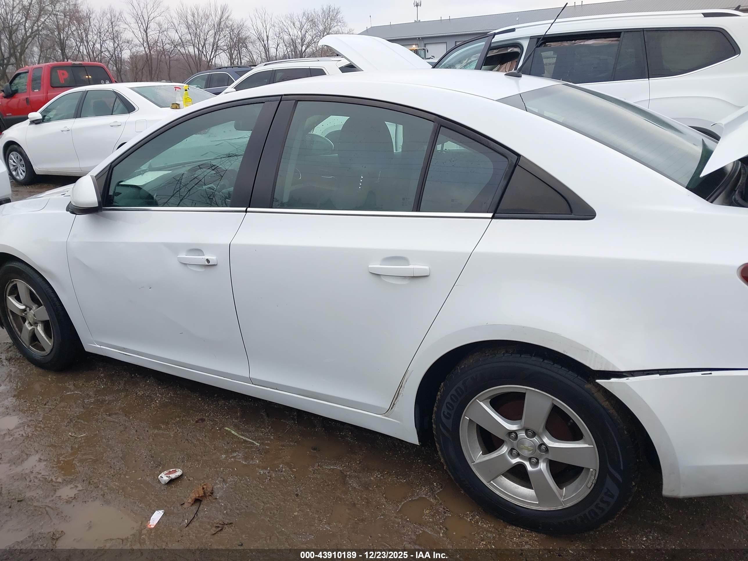2014 Chevrolet Cruze Lt White vin: 1G1PK5SB4E7384893