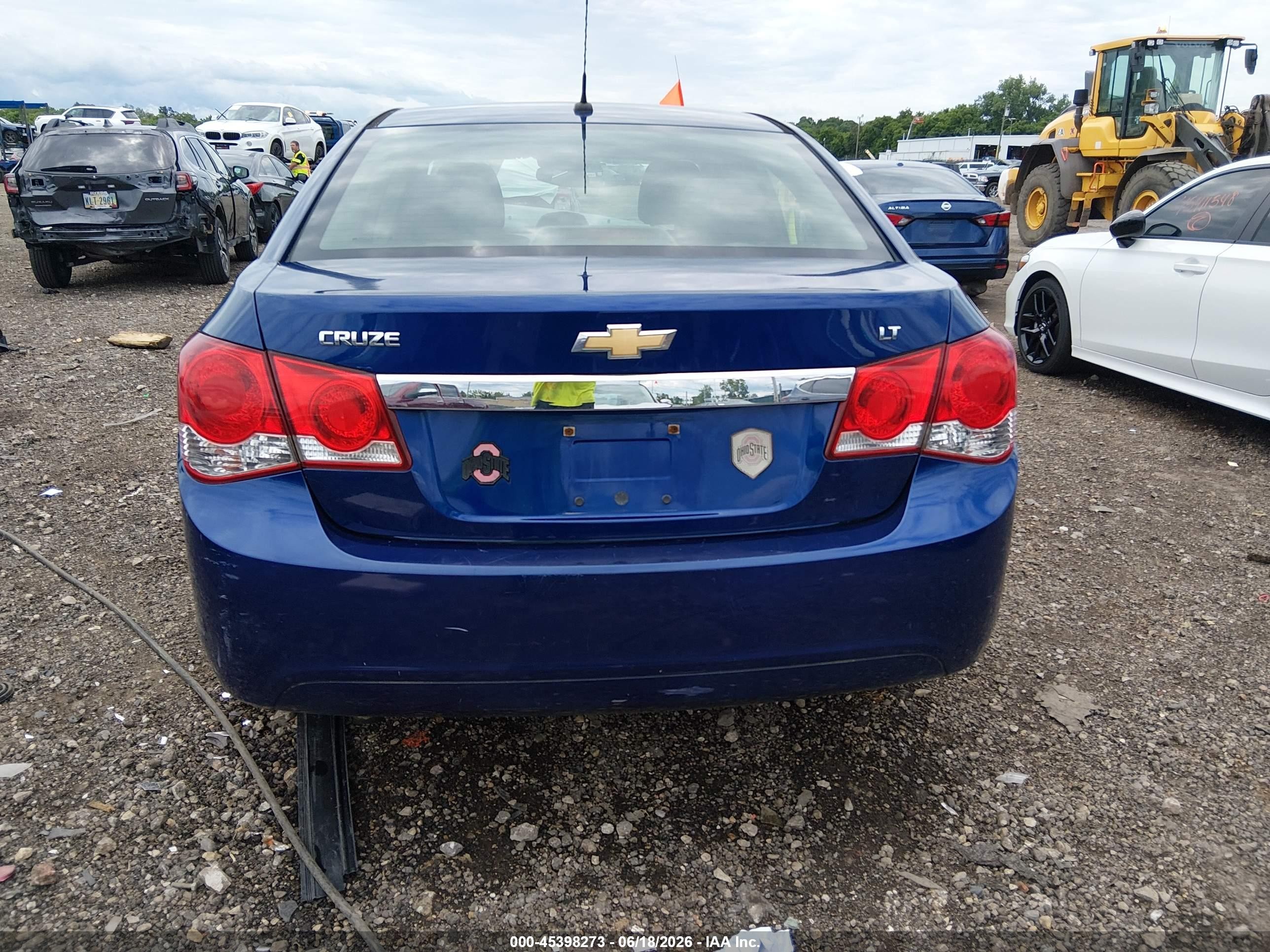2013 Chevrolet Cruze Lt Blue vin: 1G1PK5SB7D7274886