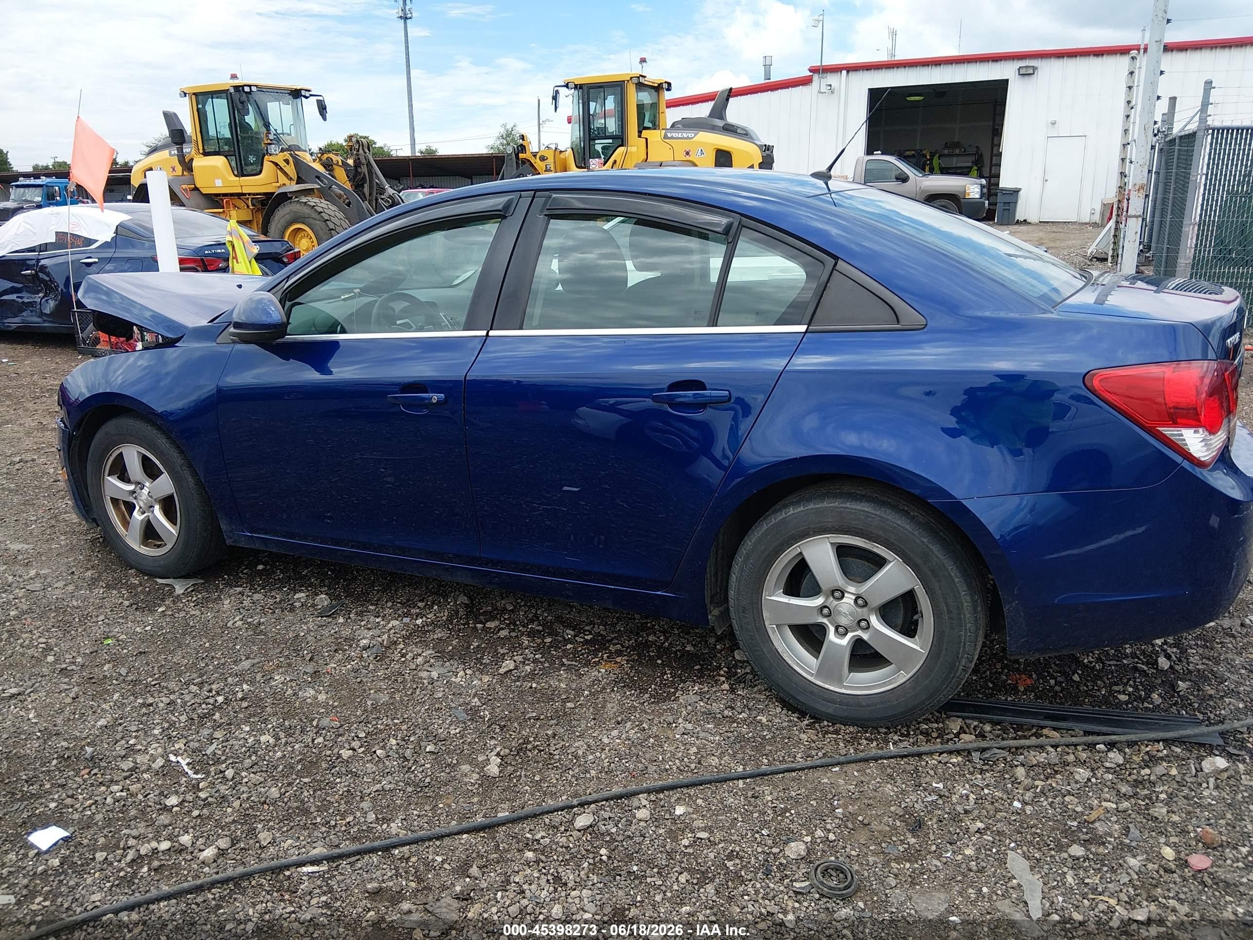 2013 Chevrolet Cruze Lt Blue vin: 1G1PK5SB7D7274886