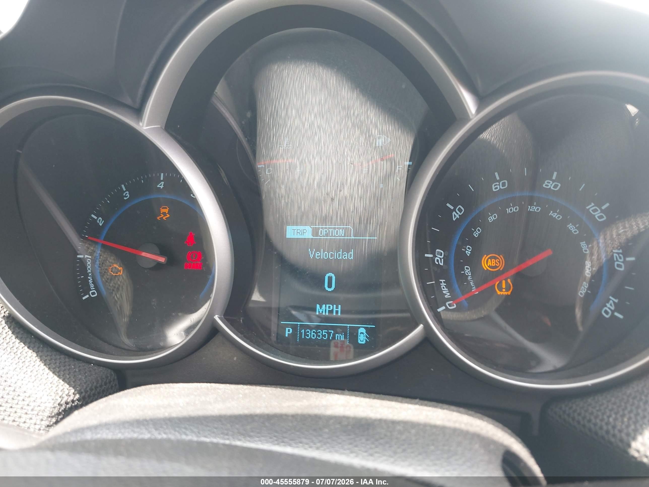 2014 Chevrolet Cruze Lt Silver vin: 1G1PK5SB7E7435884