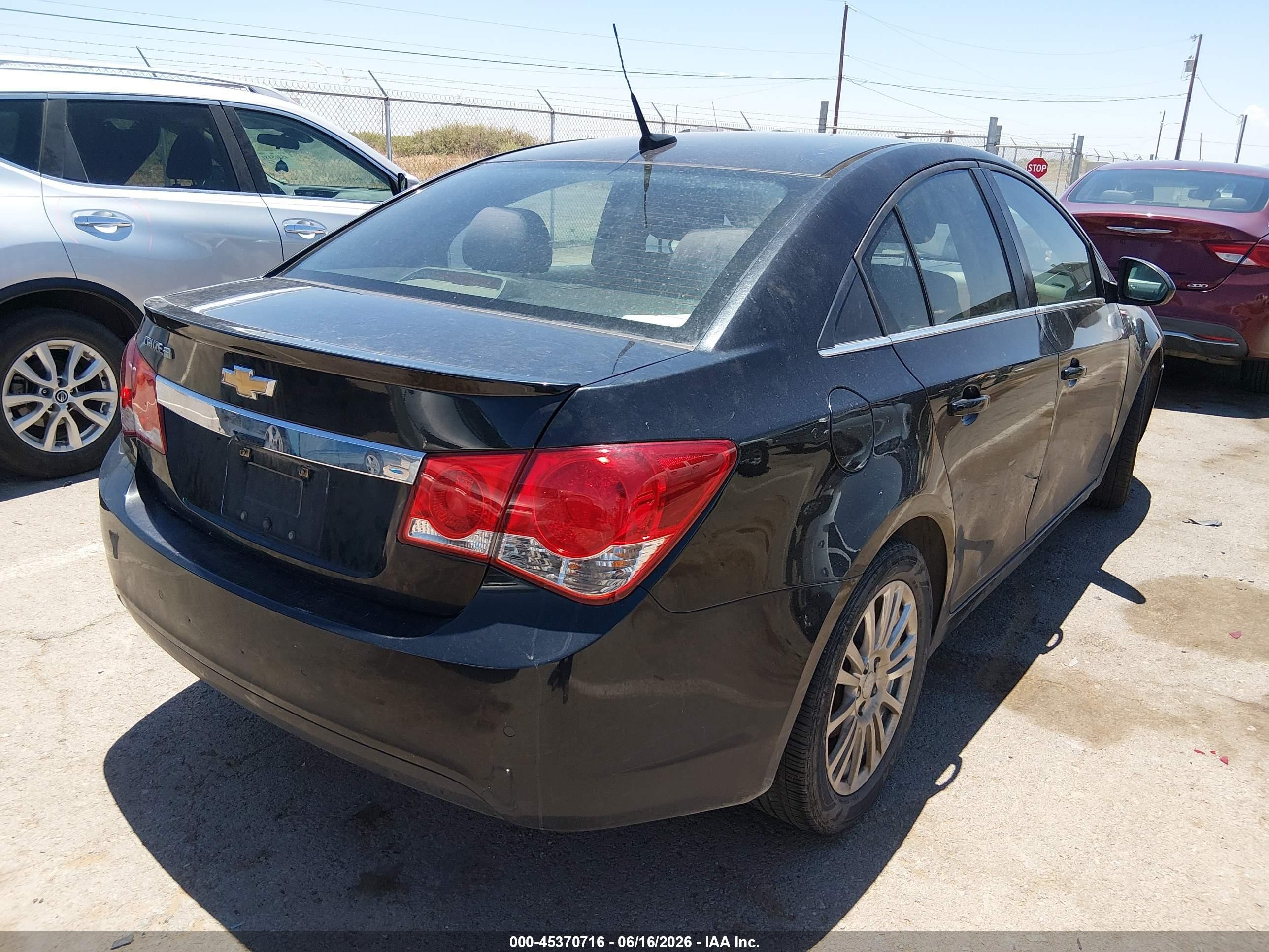 2012 Chevrolet Cruze Eco Black vin: 1G1PK5SC0C7388929