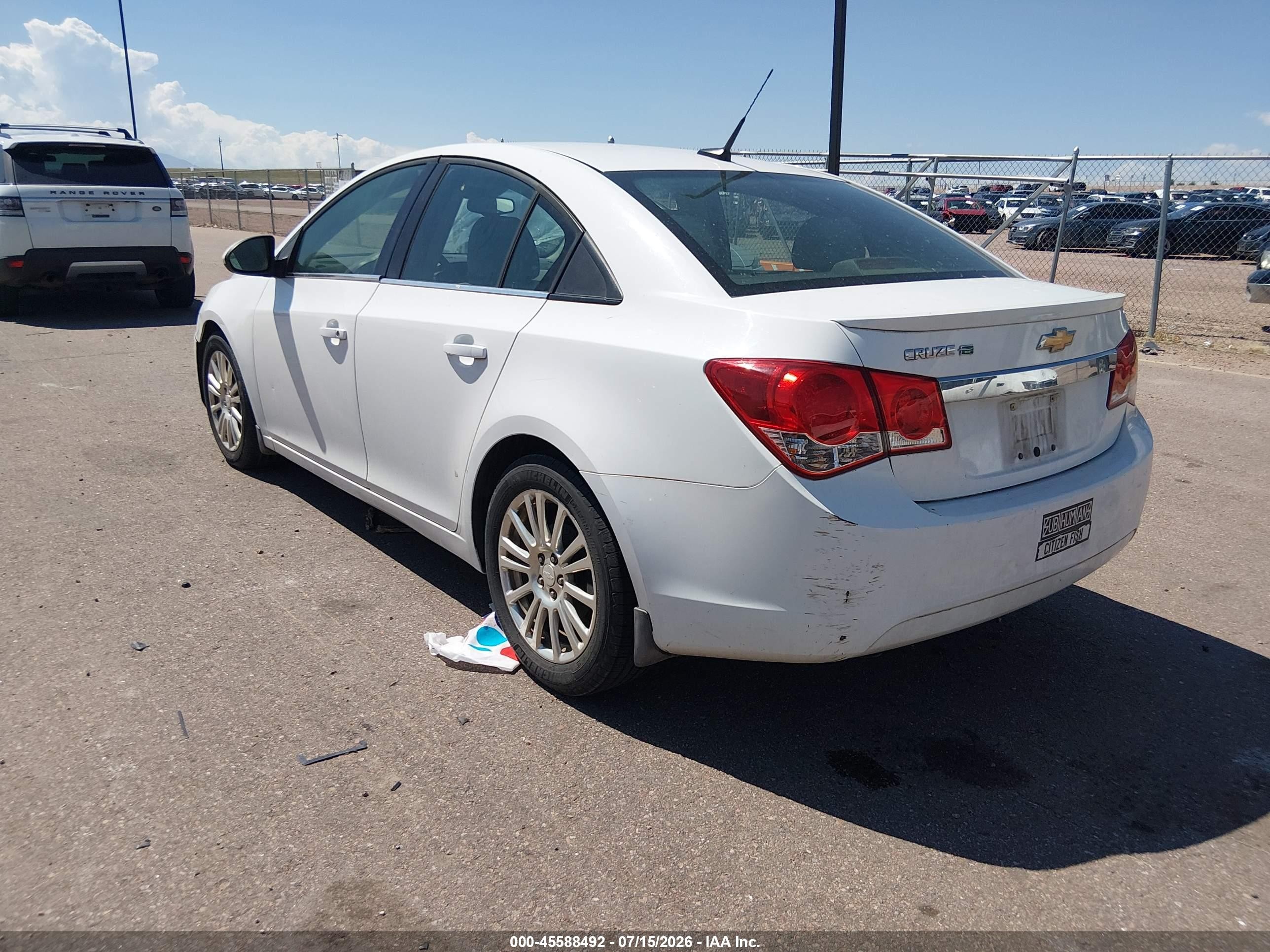2012 Chevrolet Cruze Eco White vin: 1G1PK5SC5C7389798