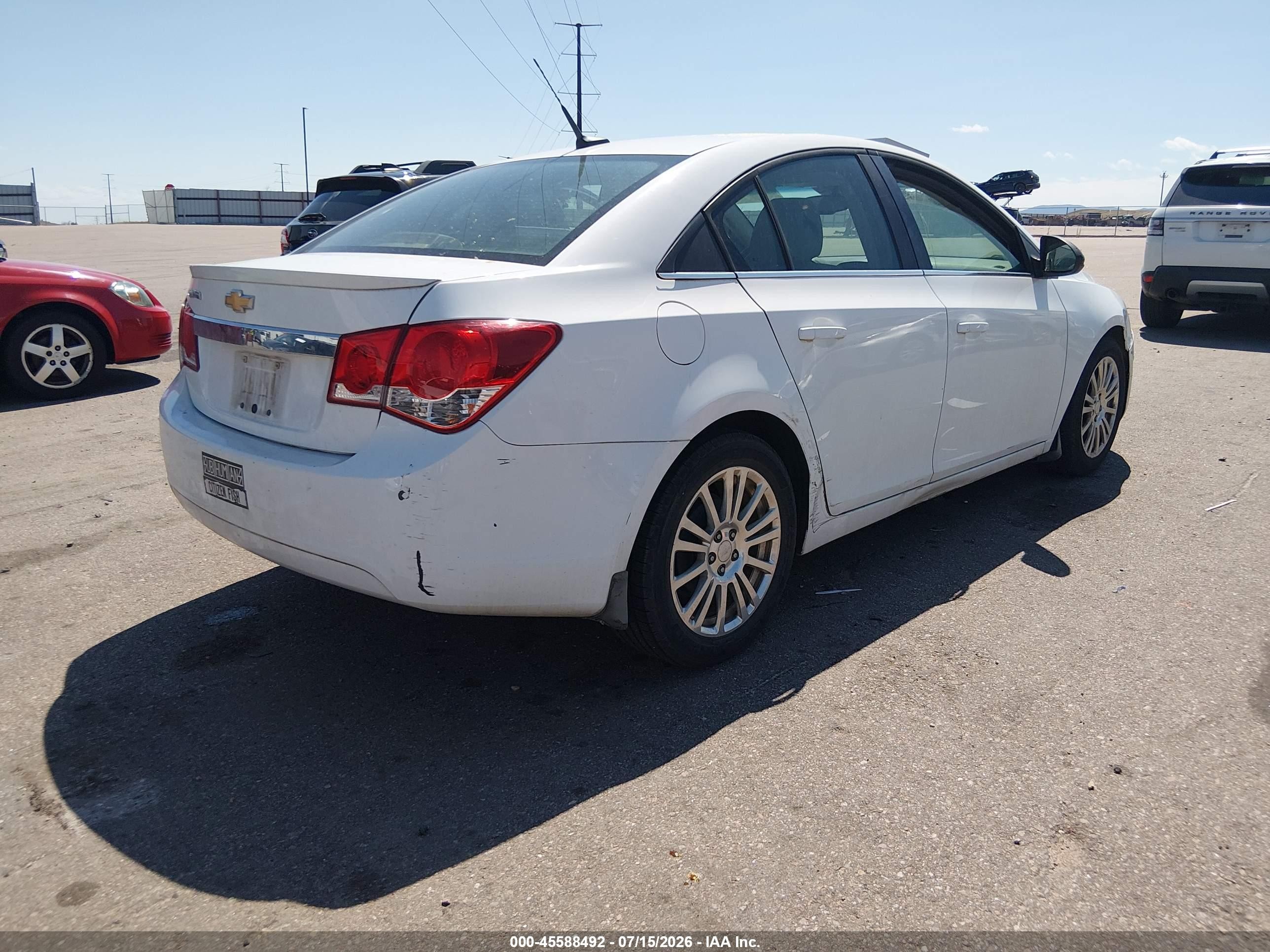 2012 Chevrolet Cruze Eco White vin: 1G1PK5SC5C7389798