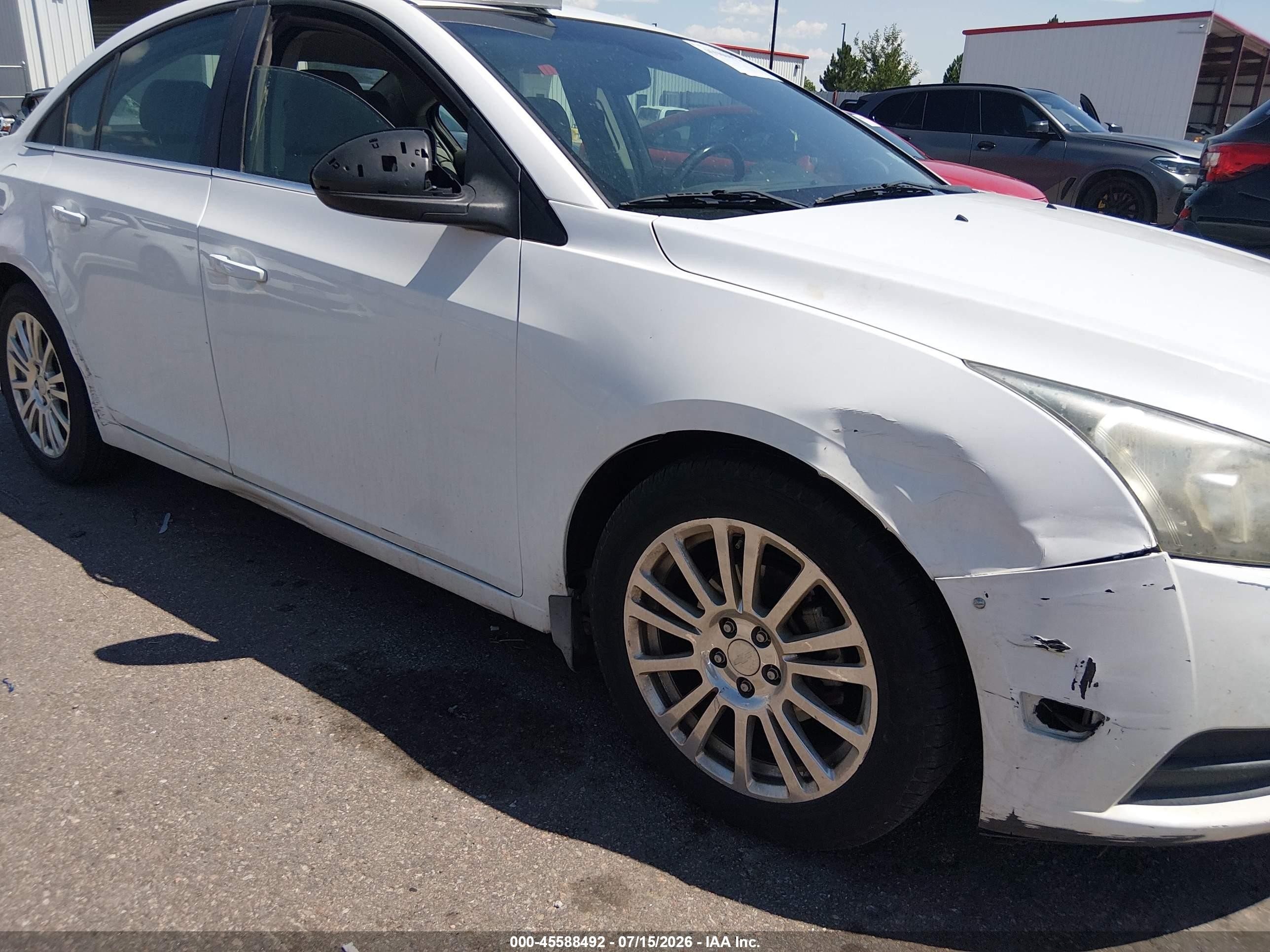 2012 Chevrolet Cruze Eco White vin: 1G1PK5SC5C7389798