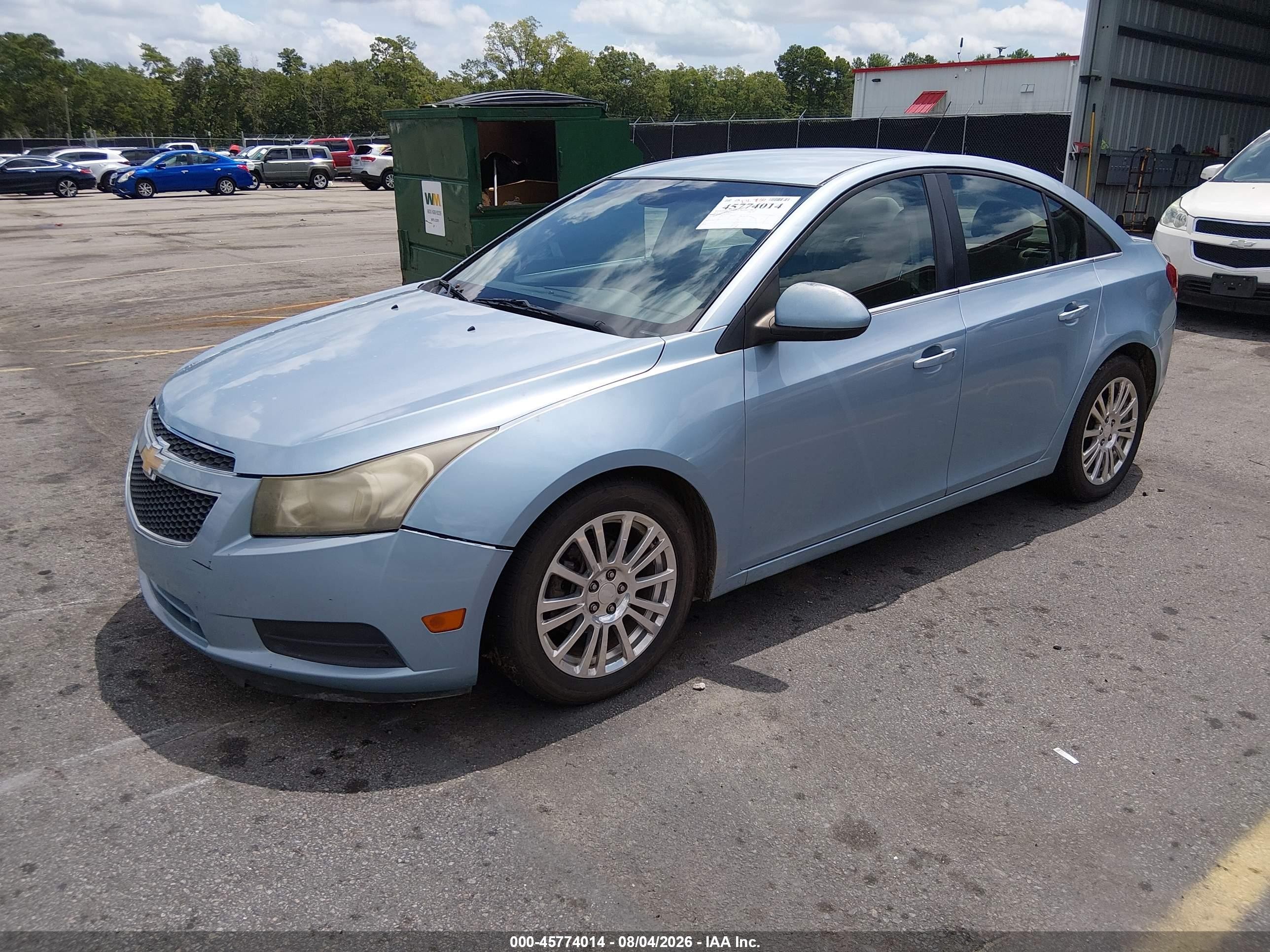2012 Chevrolet Cruze Eco Light Blue vin: 1G1PK5SC6C7248111