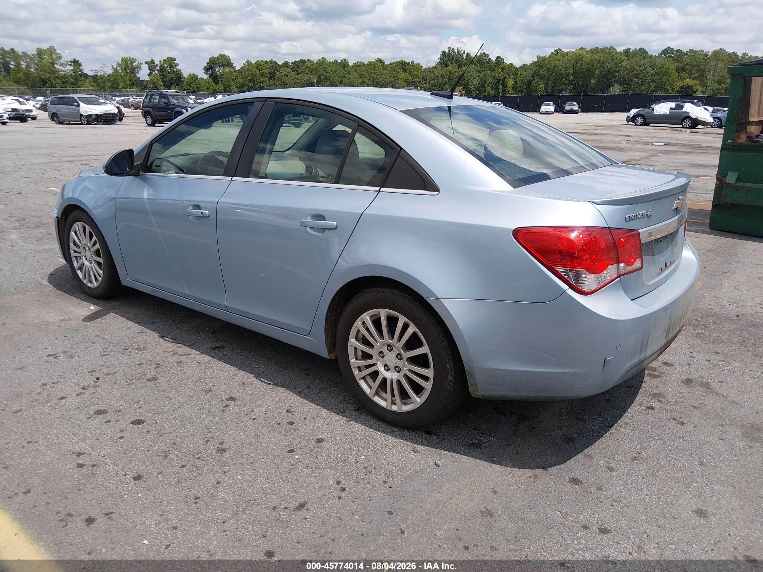 2012 Chevrolet Cruze Eco Light Blue vin: 1G1PK5SC6C7248111