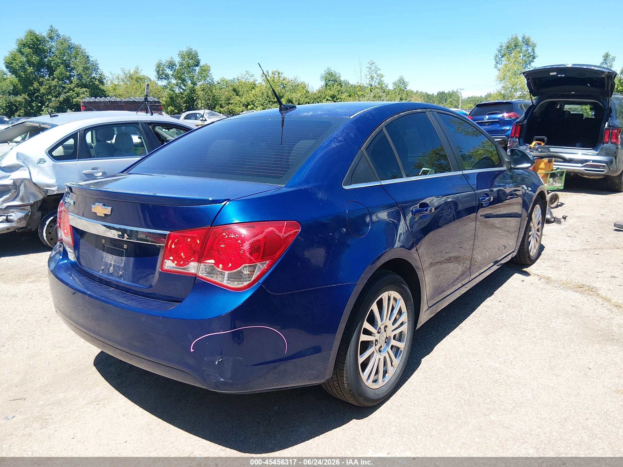 2012 Chevrolet Cruze Eco Blue vin: 1G1PK5SC7C7344877