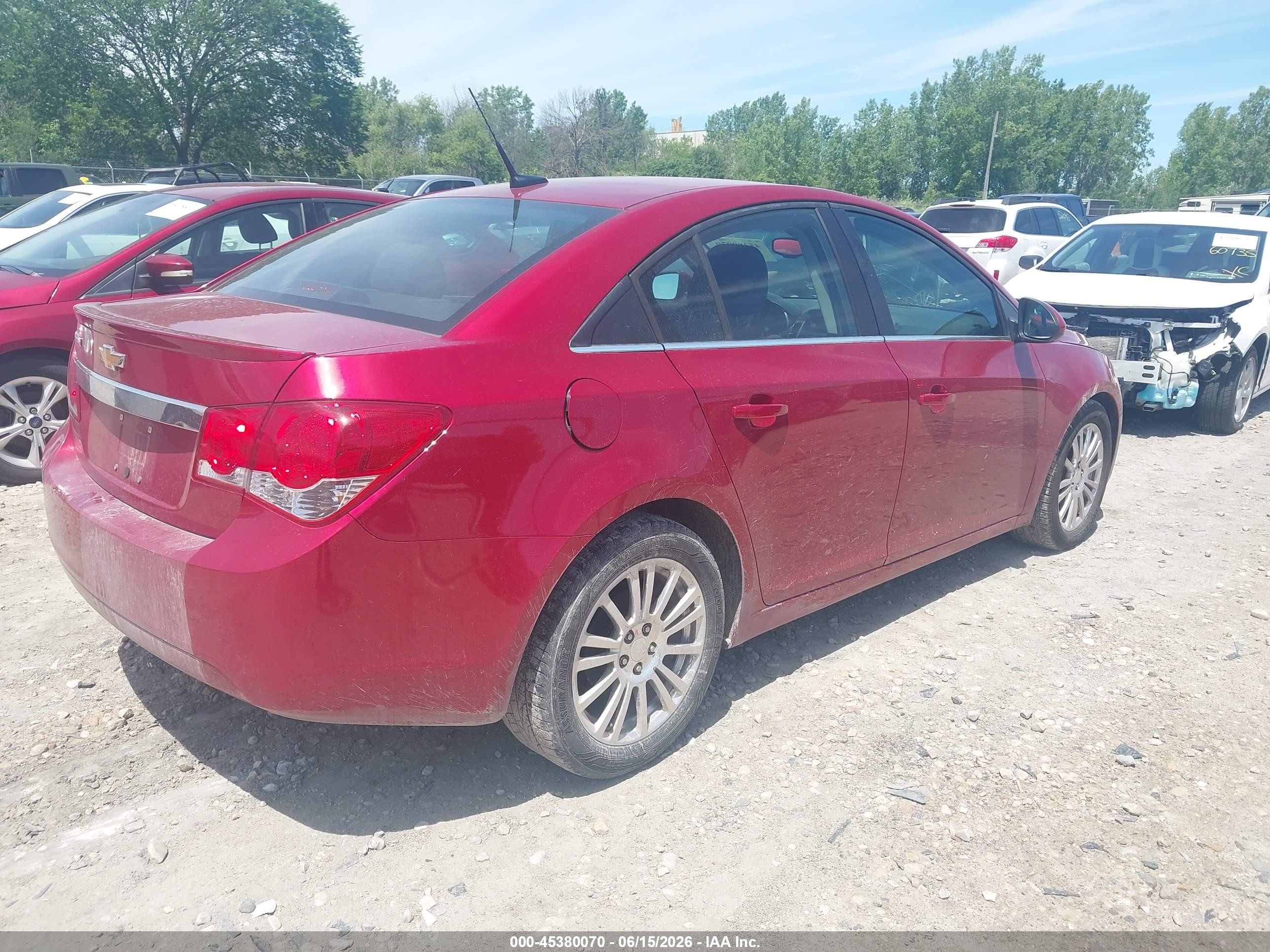 2012 Chevrolet Cruze Eco Red vin: 1G1PK5SC8C7281059