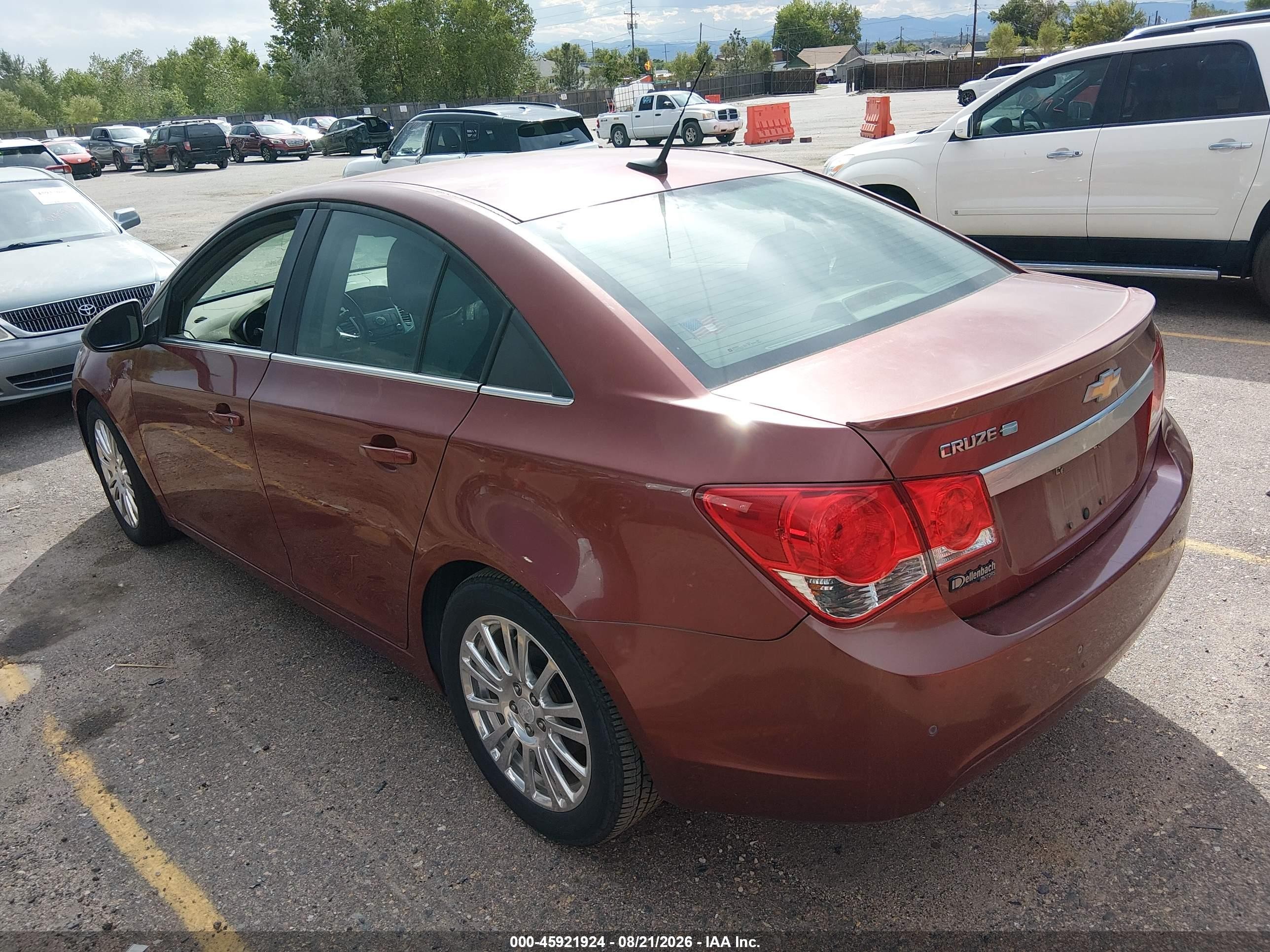 2012 Chevrolet Cruze Eco Бордовый vin: 1G1PK5SCXC7350656