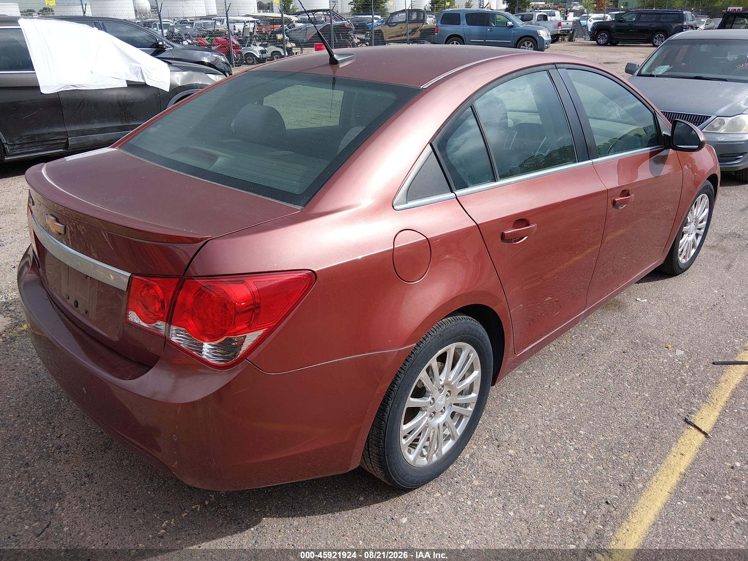 2012 Chevrolet Cruze Eco Бордовый vin: 1G1PK5SCXC7350656