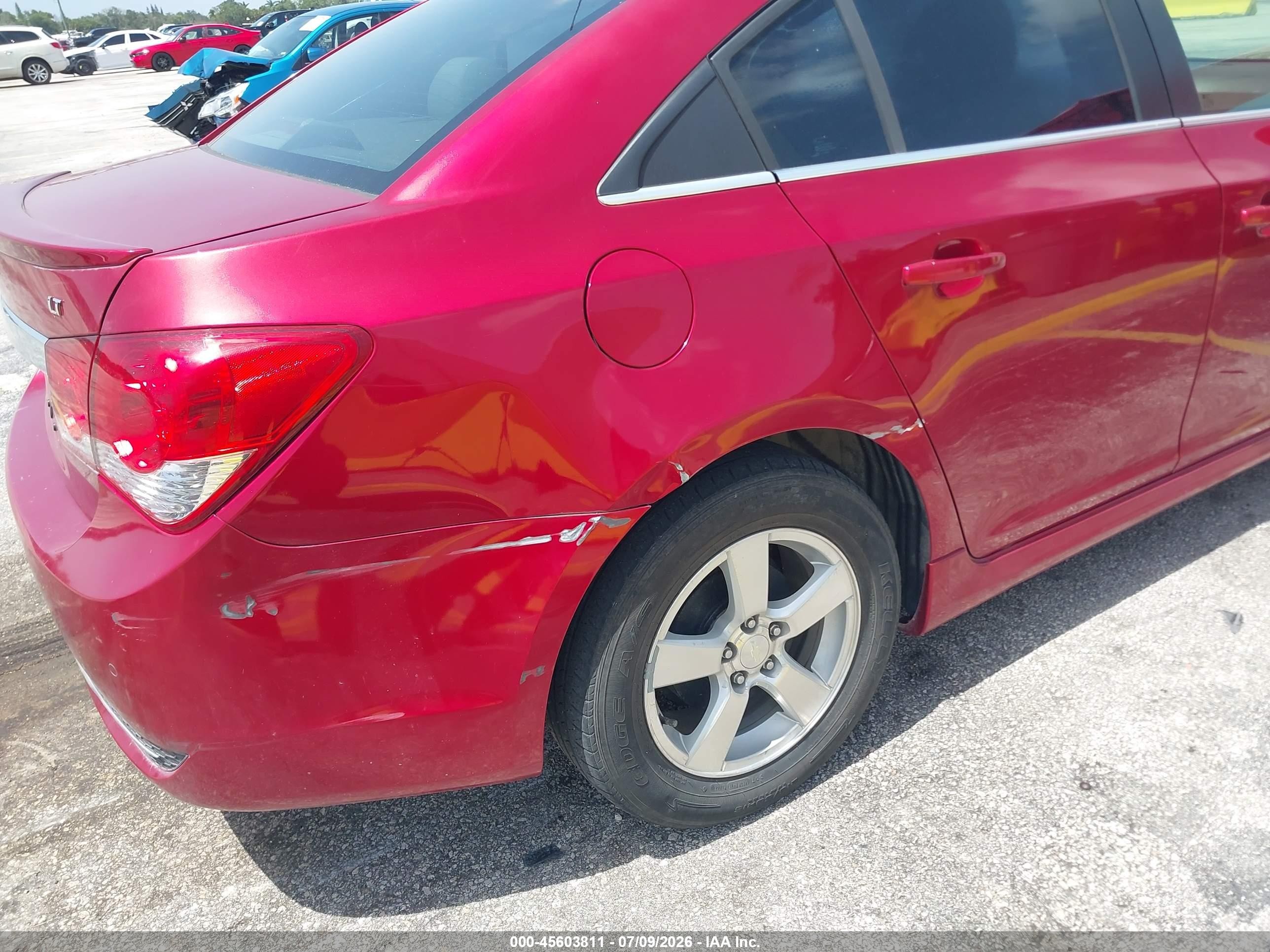 2012 Chevrolet Cruze 1lt Red vin: 1G1PL5SC2C7139688