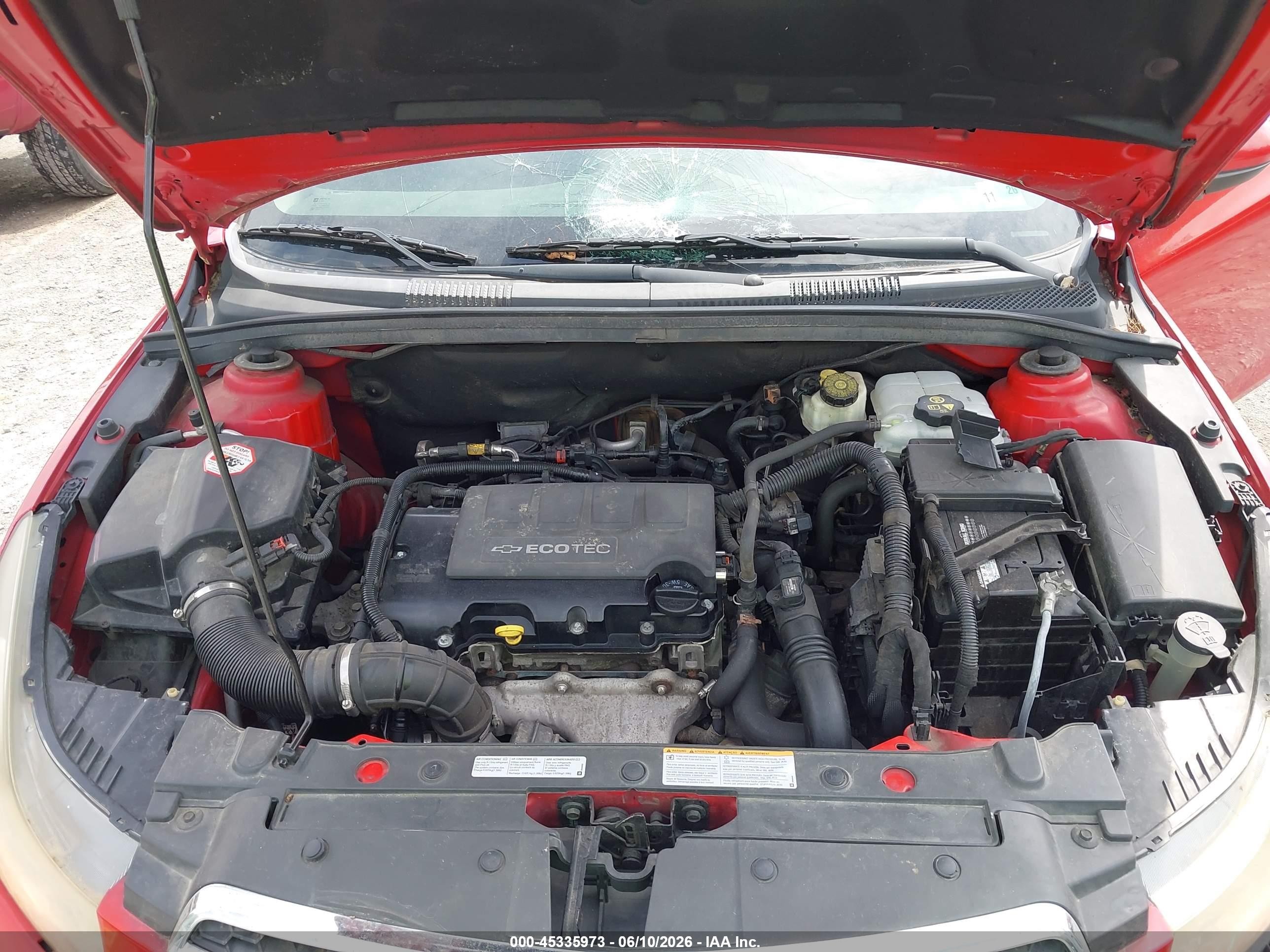 2012 Chevrolet Cruze 1lt Red vin: 1G1PL5SC2C7332102