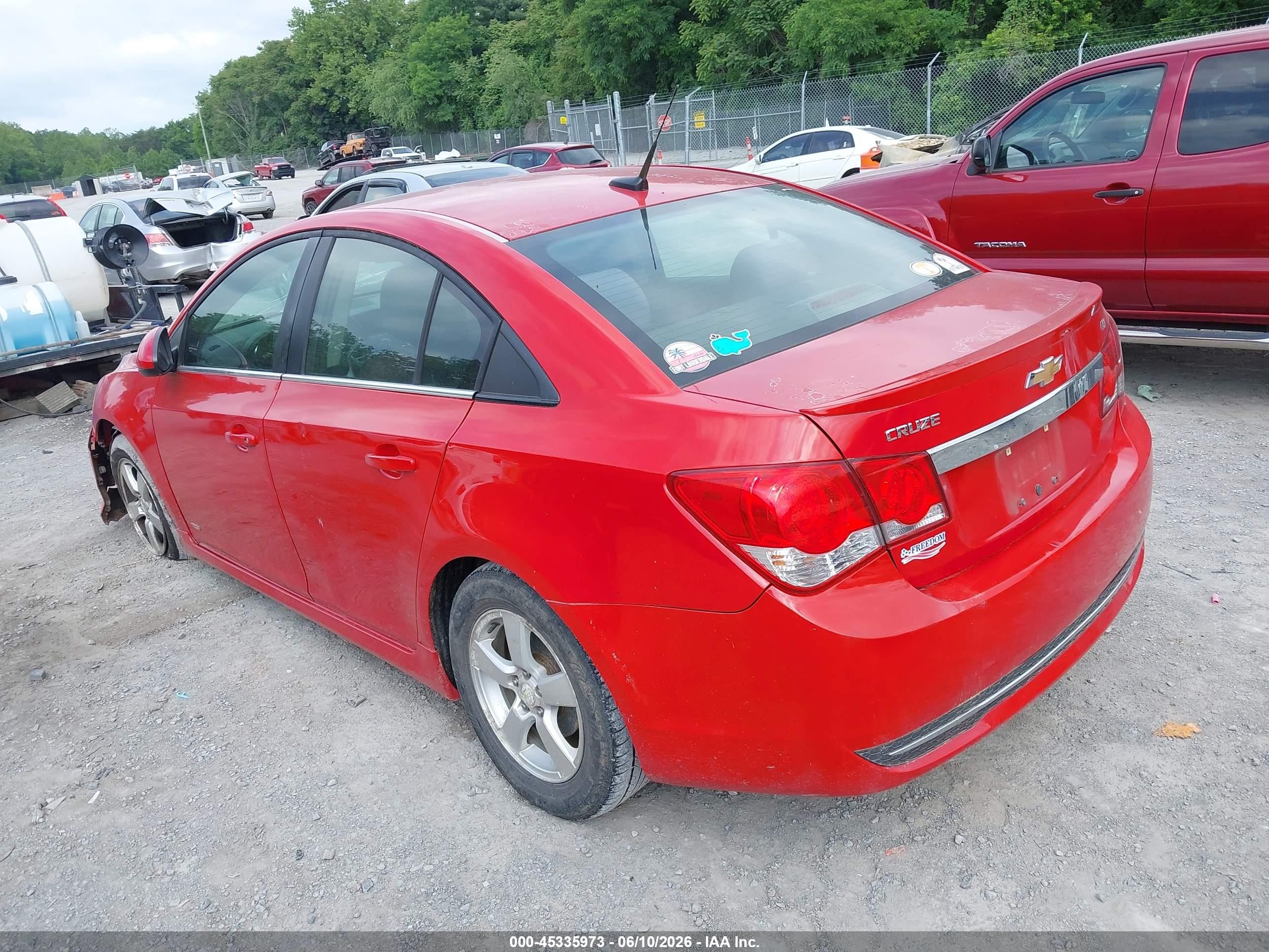 2012 Chevrolet Cruze 1lt Red vin: 1G1PL5SC2C7332102