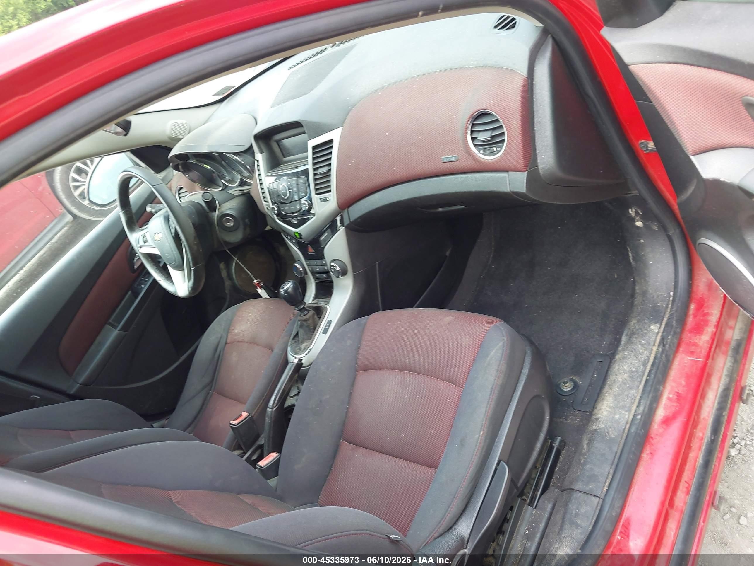 2012 Chevrolet Cruze 1lt Red vin: 1G1PL5SC2C7332102