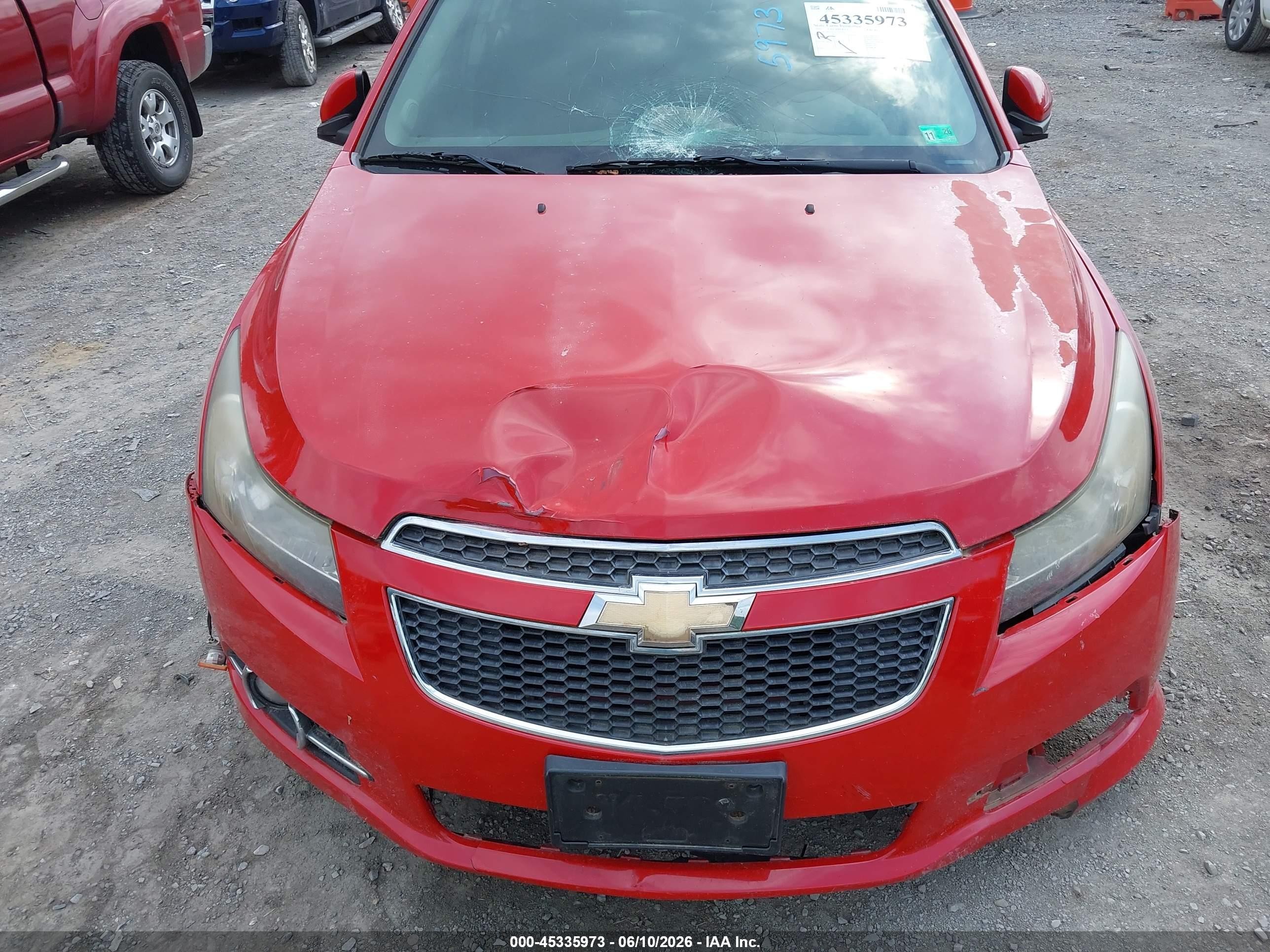 2012 Chevrolet Cruze 1lt Red vin: 1G1PL5SC2C7332102