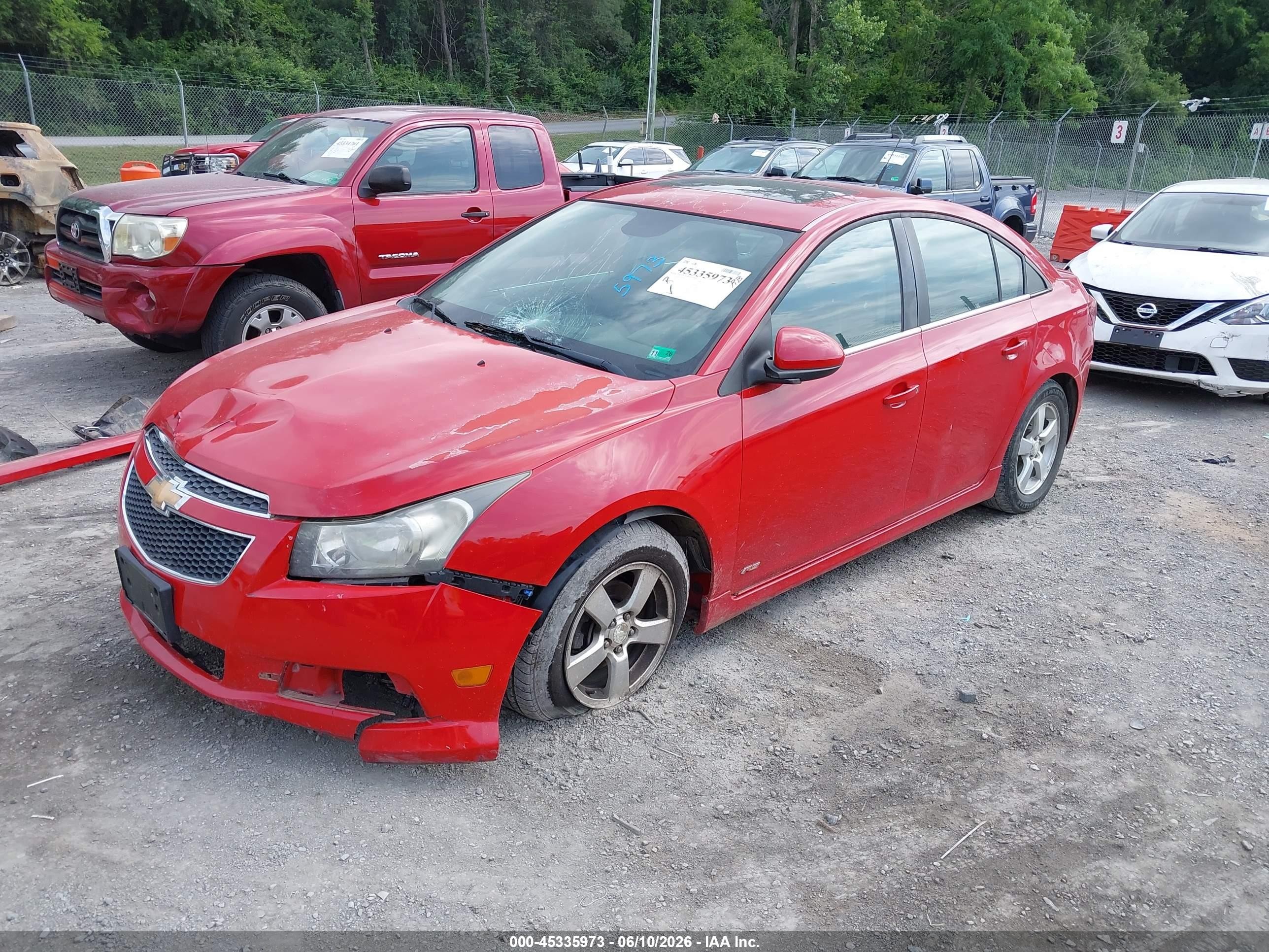 2012 Chevrolet Cruze 1lt Red vin: 1G1PL5SC2C7332102