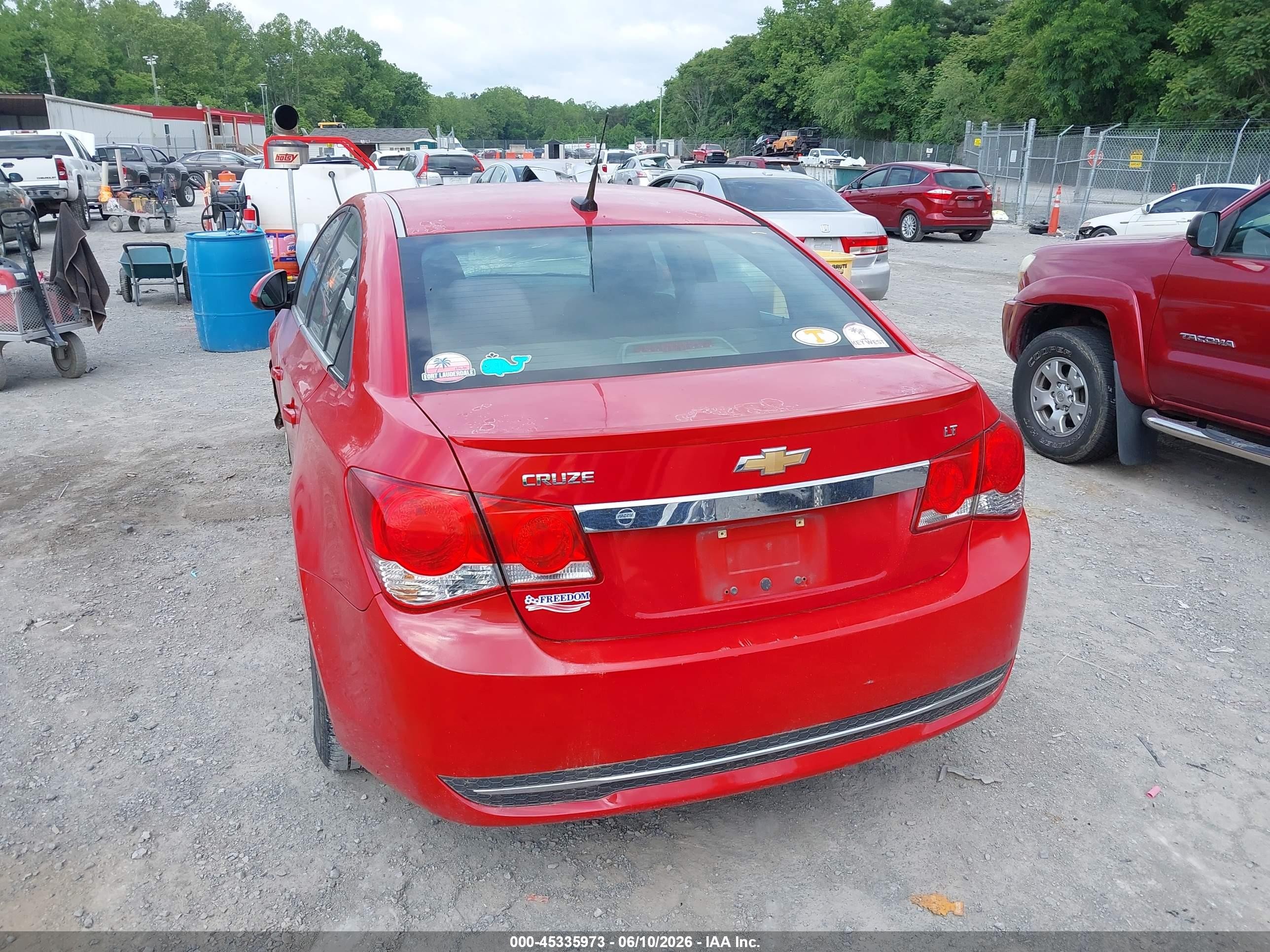 2012 Chevrolet Cruze 1lt Red vin: 1G1PL5SC2C7332102