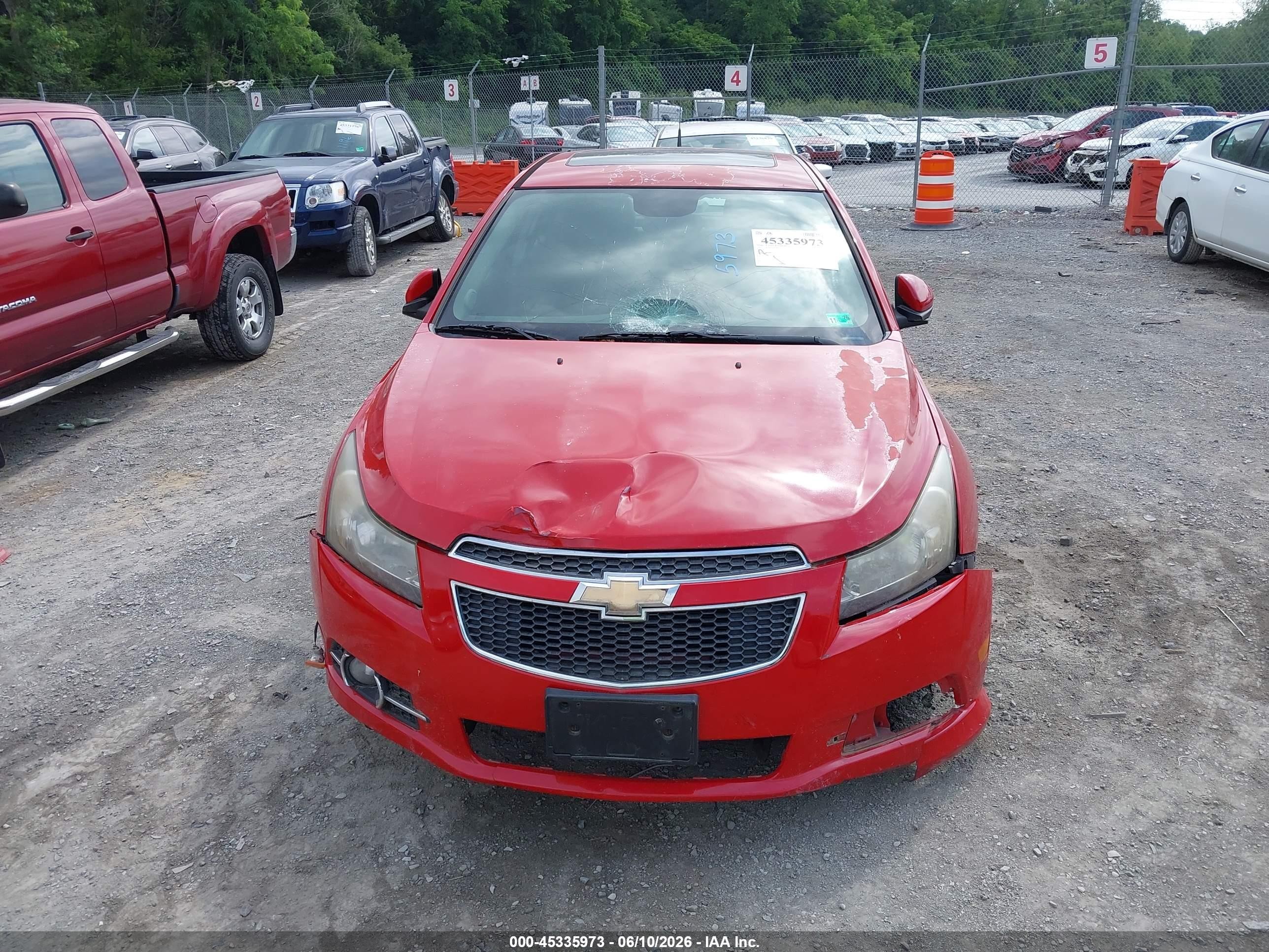 2012 Chevrolet Cruze 1lt Red vin: 1G1PL5SC2C7332102