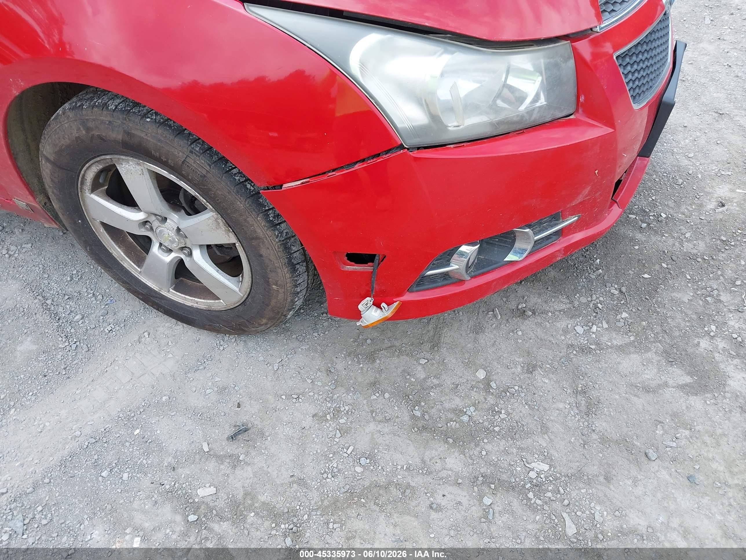 2012 Chevrolet Cruze 1lt Red vin: 1G1PL5SC2C7332102