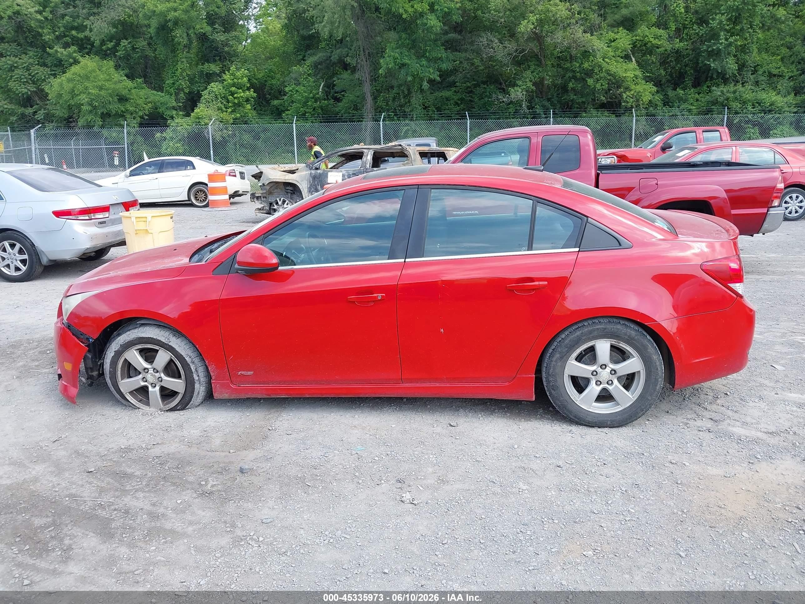2012 Chevrolet Cruze 1lt Red vin: 1G1PL5SC2C7332102