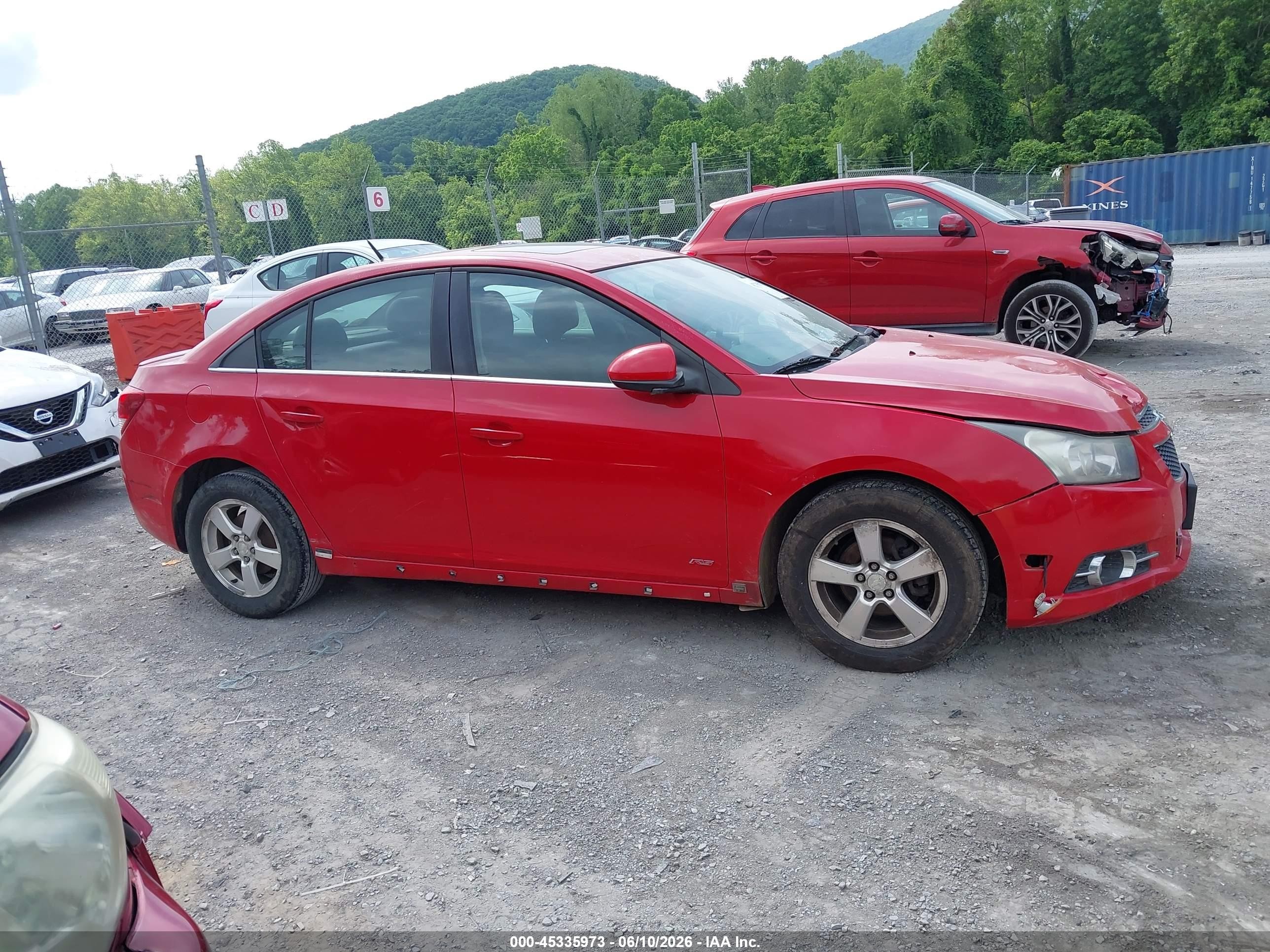 2012 Chevrolet Cruze 1lt Red vin: 1G1PL5SC2C7332102