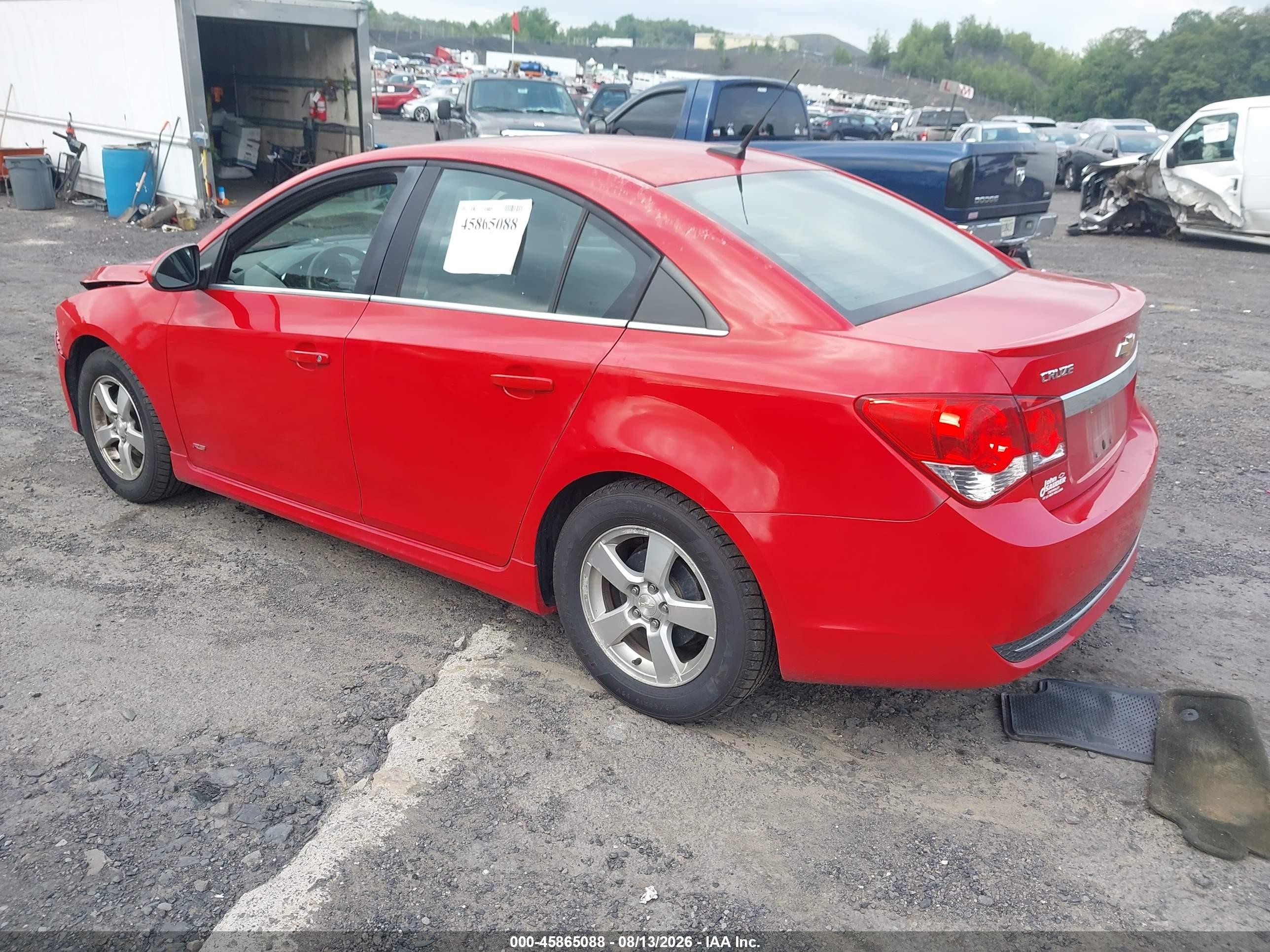 2012 Chevrolet Cruze 1lt Red vin: 1G1PL5SC3C7319357