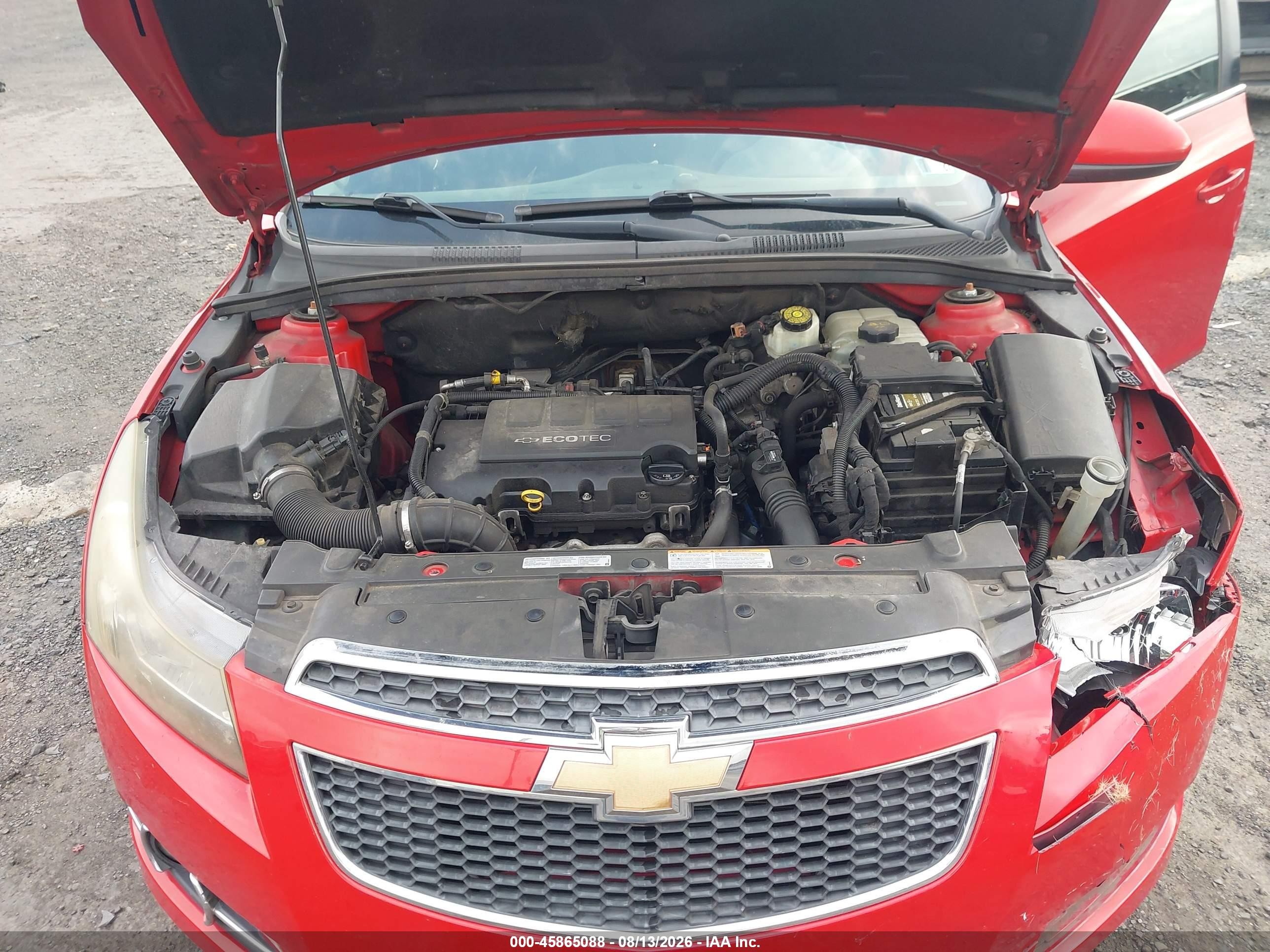 2012 Chevrolet Cruze 1lt Red vin: 1G1PL5SC3C7319357