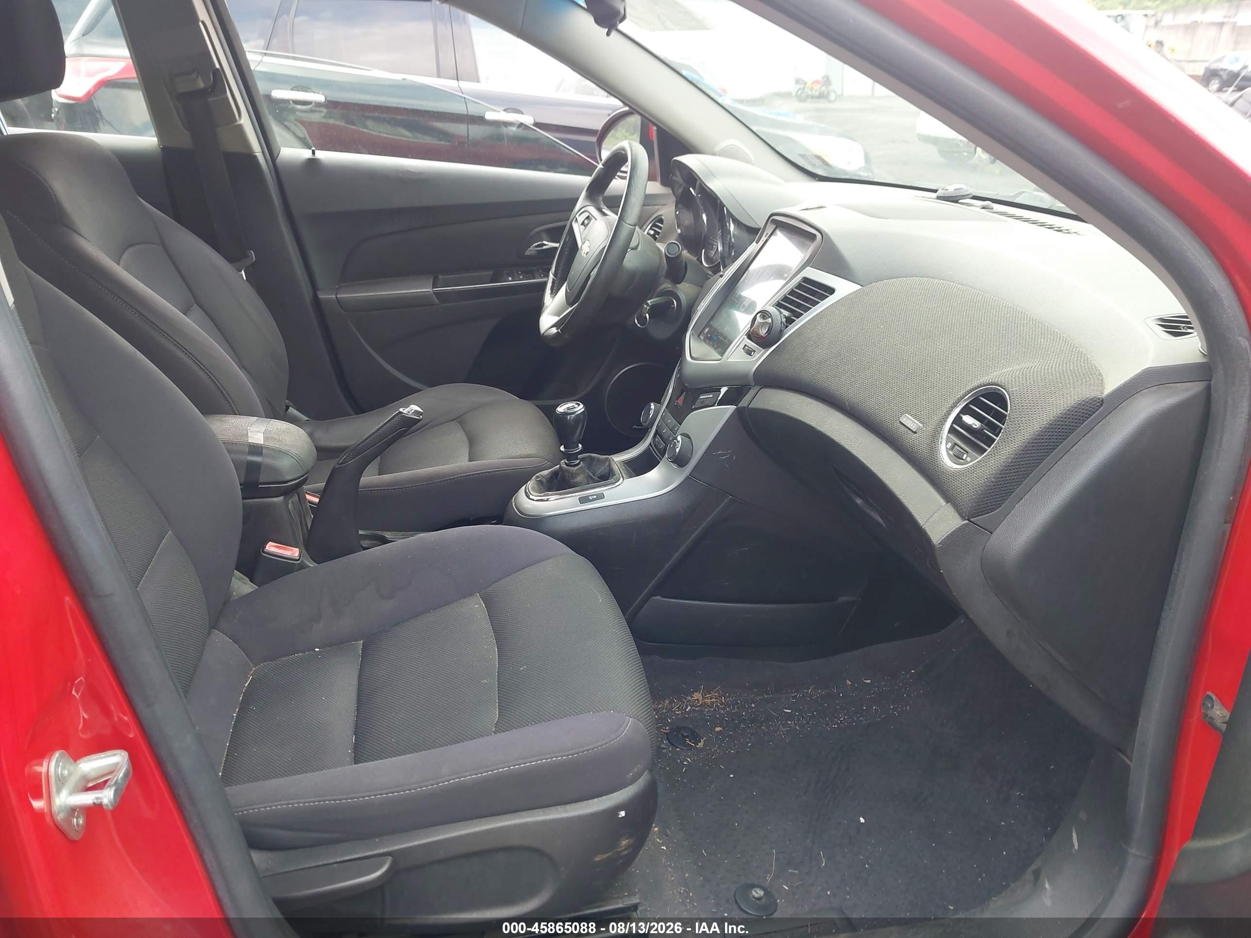 2012 Chevrolet Cruze 1lt Red vin: 1G1PL5SC3C7319357