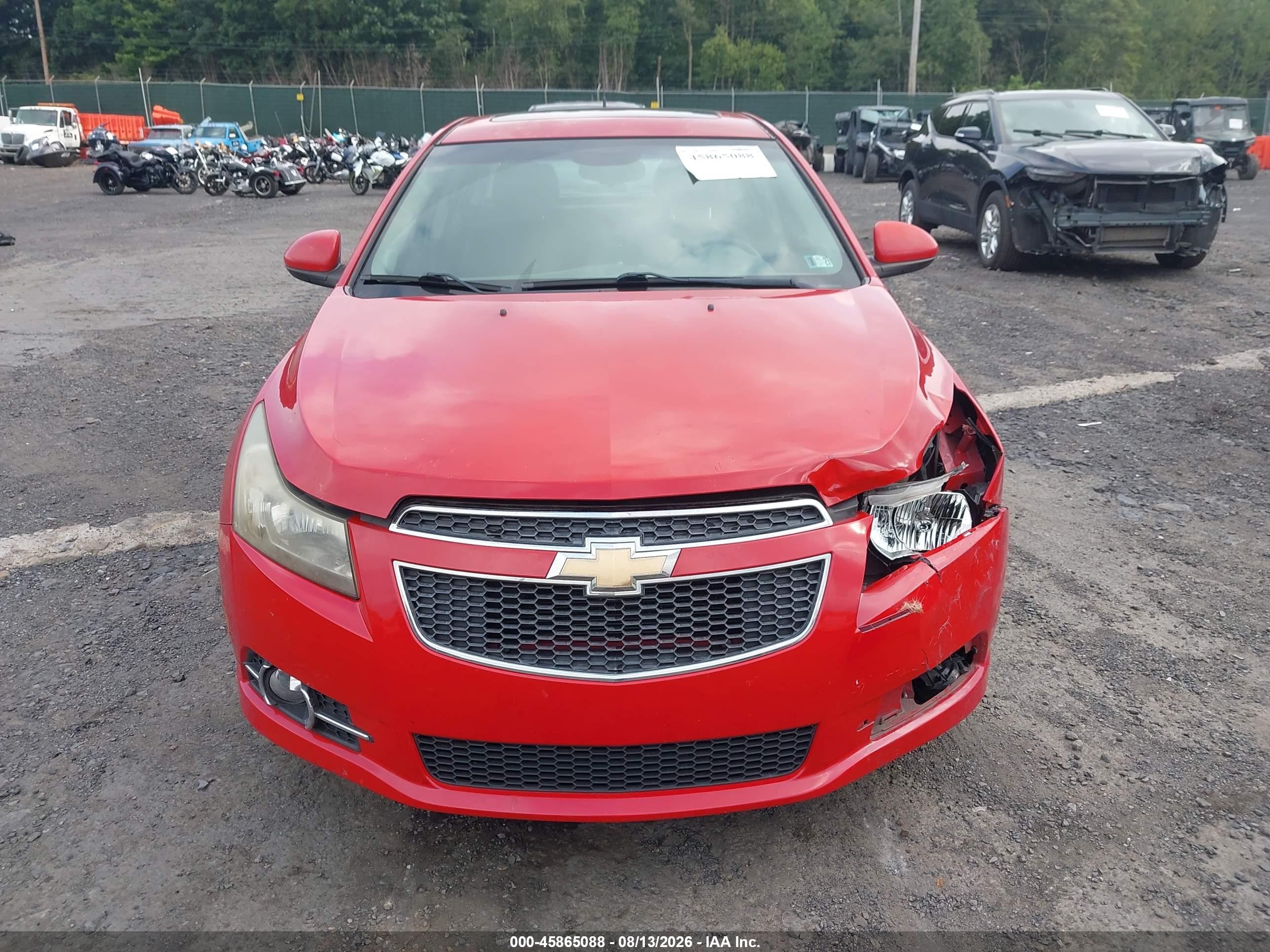 2012 Chevrolet Cruze 1lt Red vin: 1G1PL5SC3C7319357