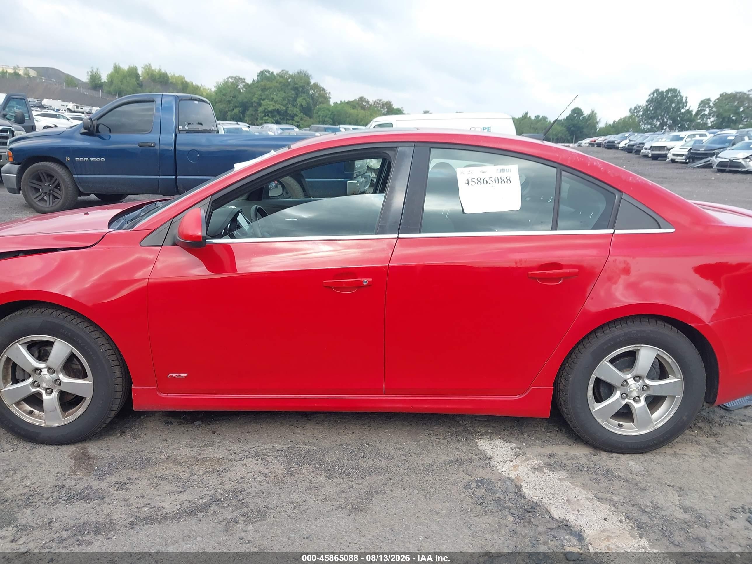 2012 Chevrolet Cruze 1lt Red vin: 1G1PL5SC3C7319357