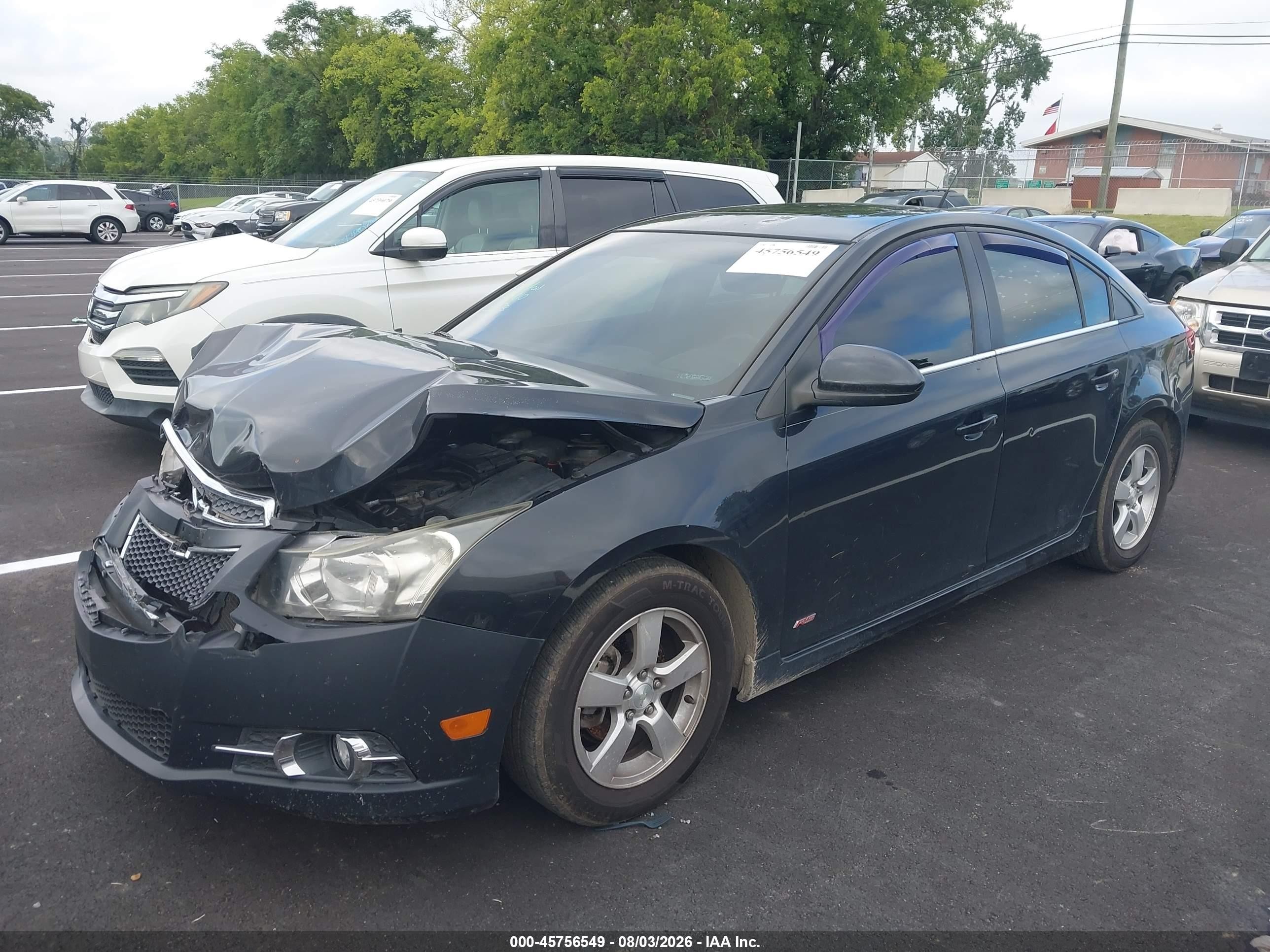 2012 Chevrolet Cruze 1lt Black vin: 1G1PL5SC5C7365756