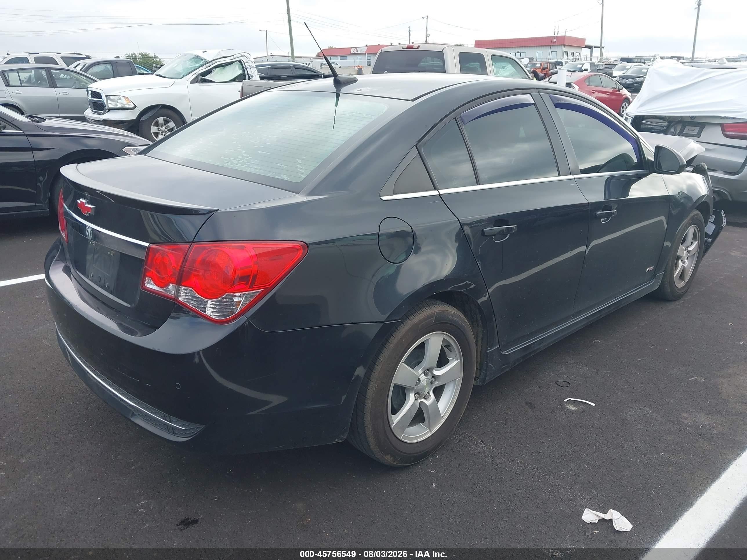 2012 Chevrolet Cruze 1lt Black vin: 1G1PL5SC5C7365756