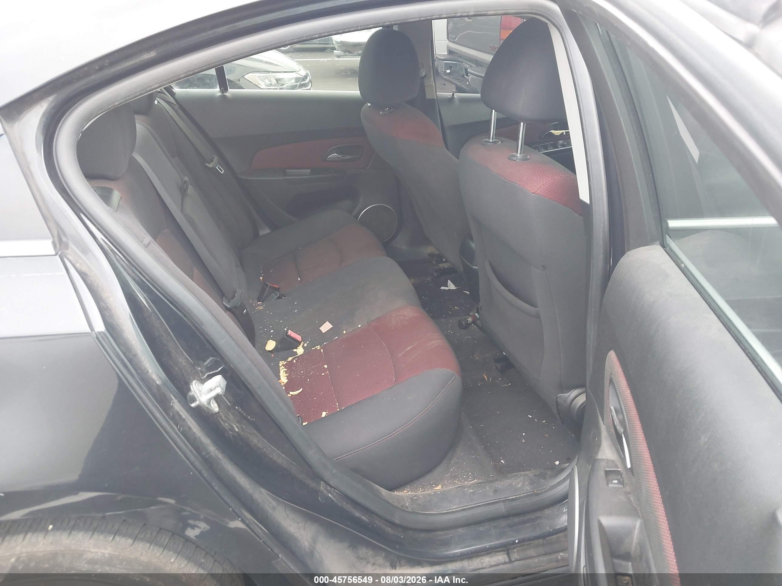 2012 Chevrolet Cruze 1lt Black vin: 1G1PL5SC5C7365756