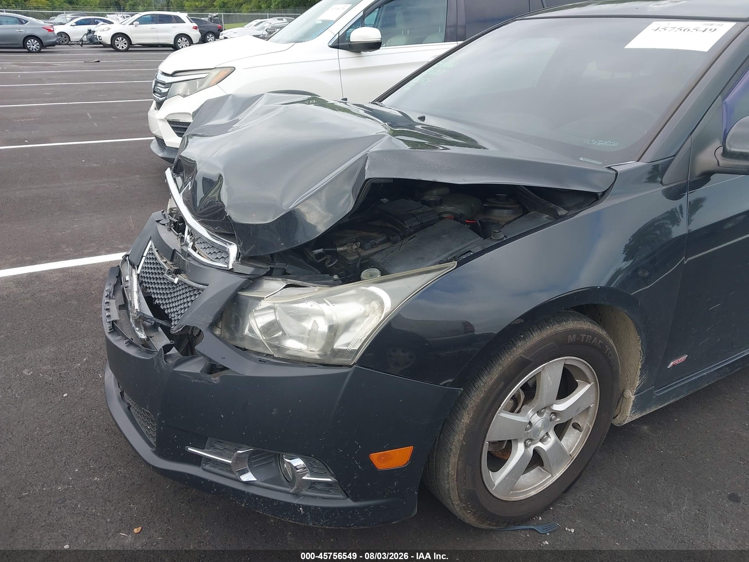 2012 Chevrolet Cruze 1lt Black vin: 1G1PL5SC5C7365756