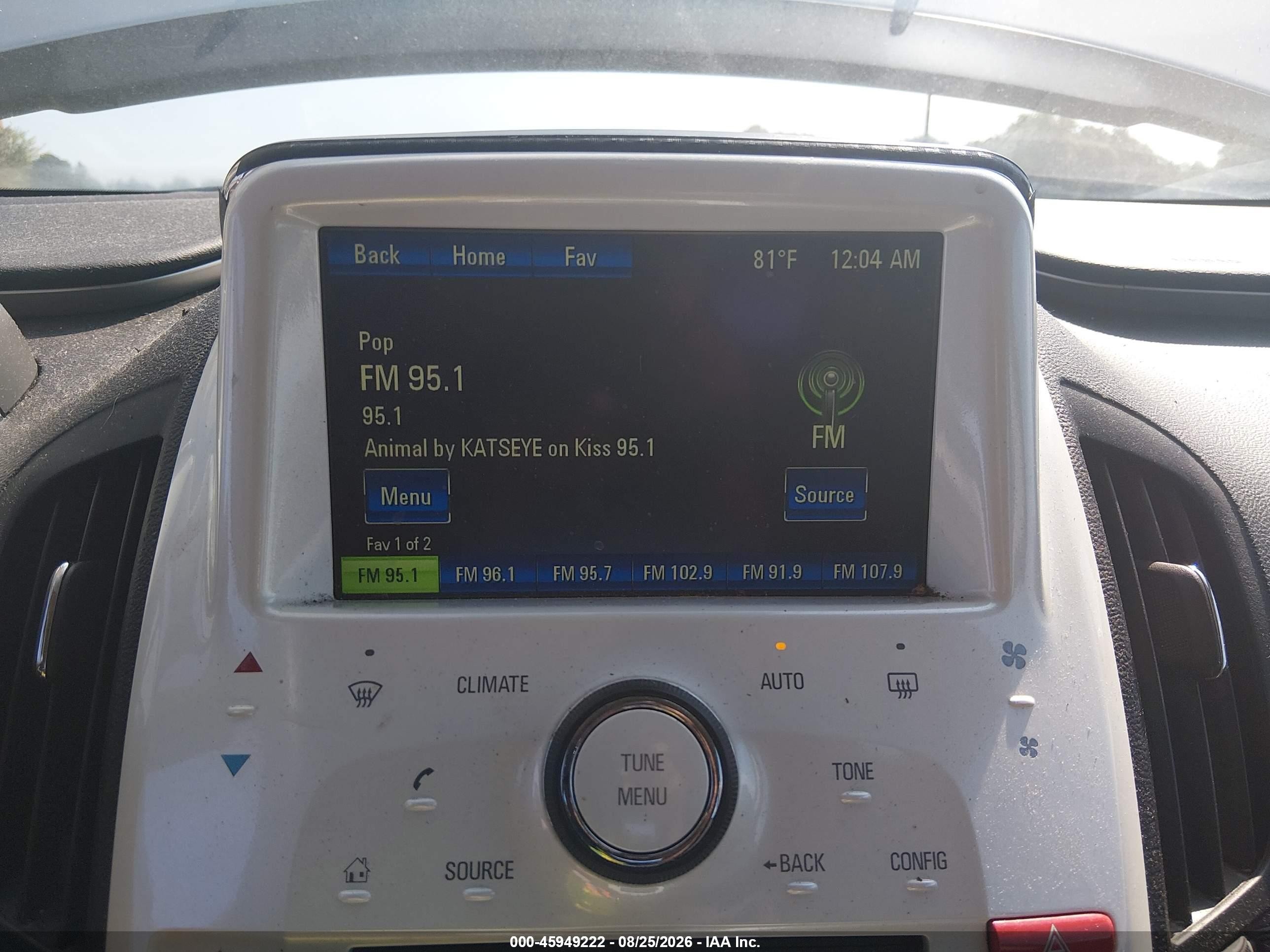 2012 Chevrolet Volt   Серебряный vin: 1G1RA6E42CU123887