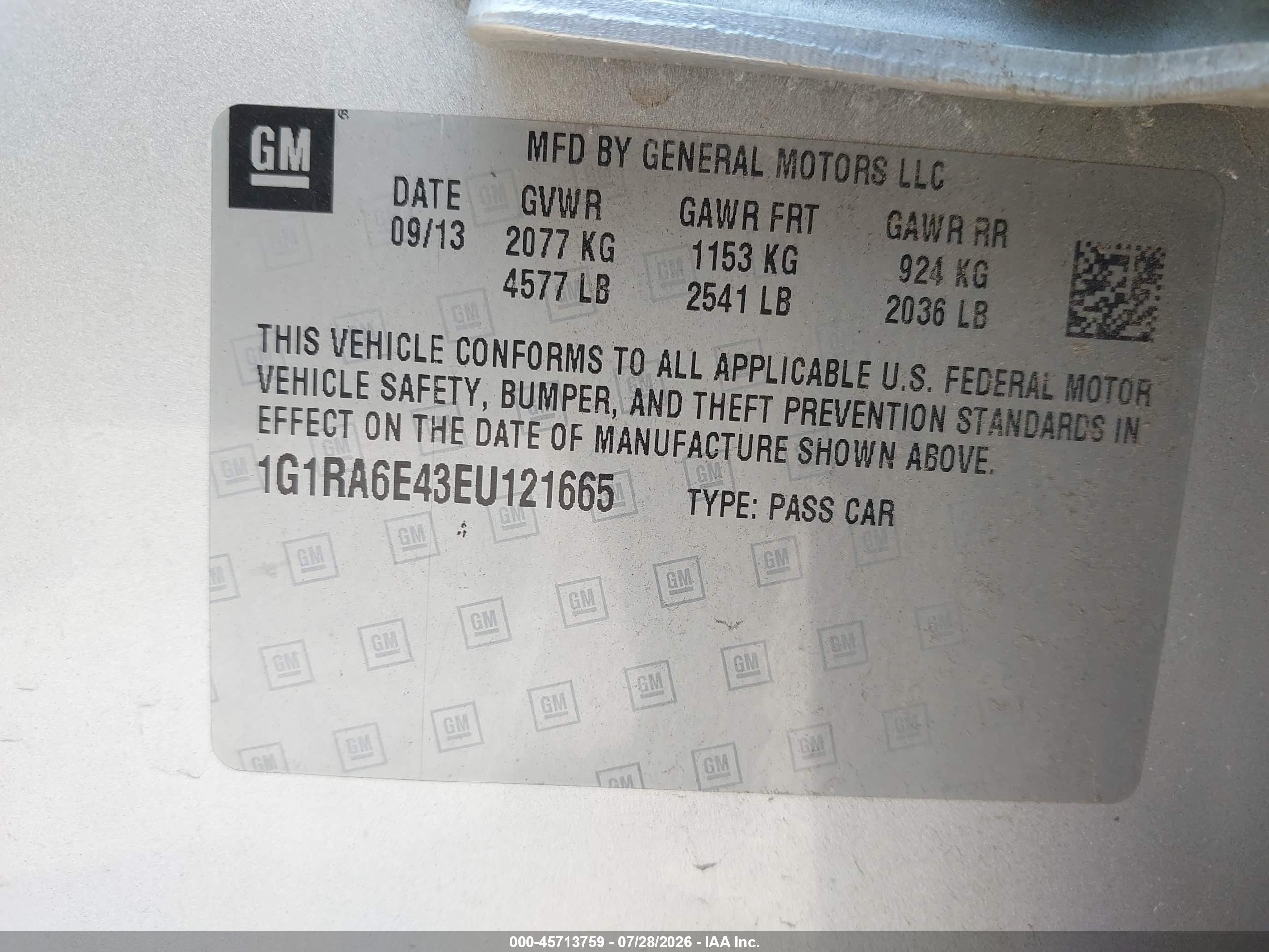 2014 Chevrolet Volt   Silver vin: 1G1RA6E43EU121665