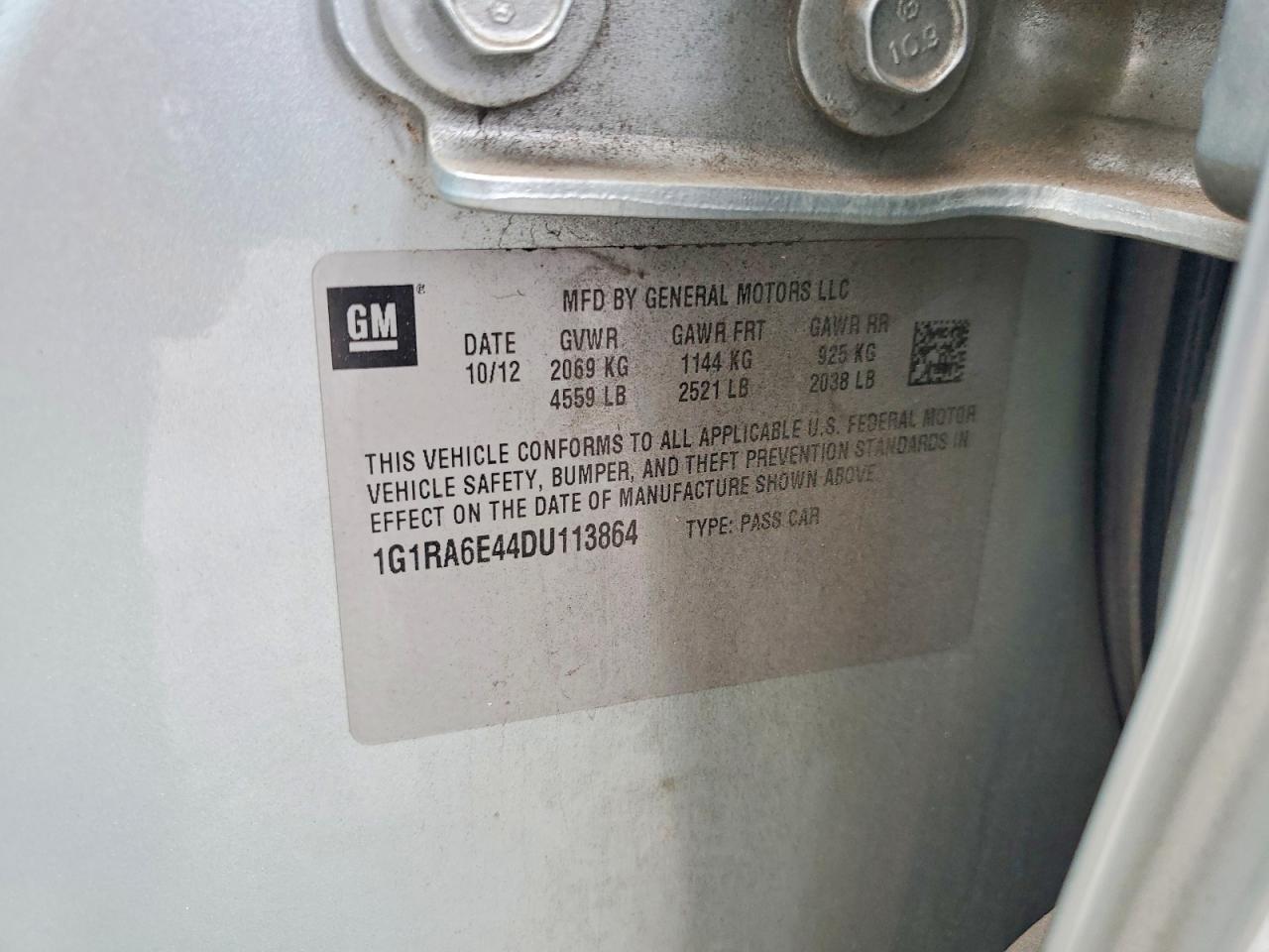 2013 Chevrolet Volt Silver vin: 1G1RA6E44DU113864