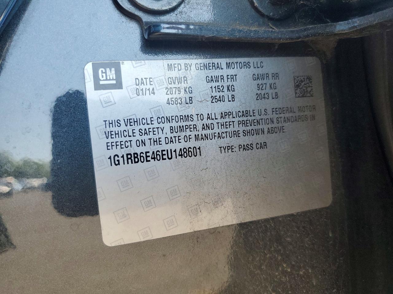 2014 Chevrolet Volt Серый vin: 1G1RB6E46EU148601