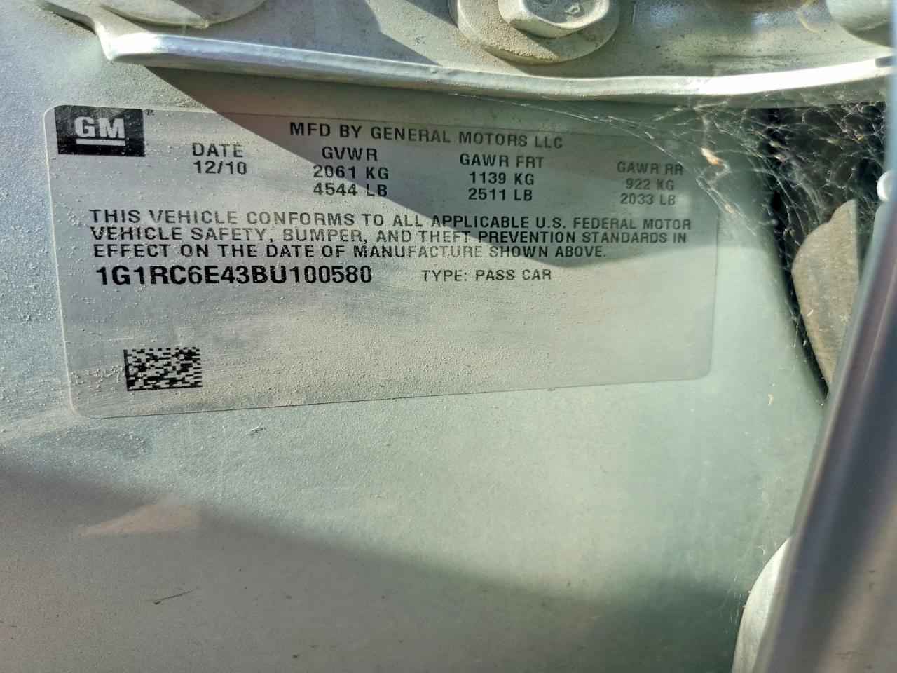 2011 Chevrolet Volt Silver vin: 1G1RC6E43BU100580