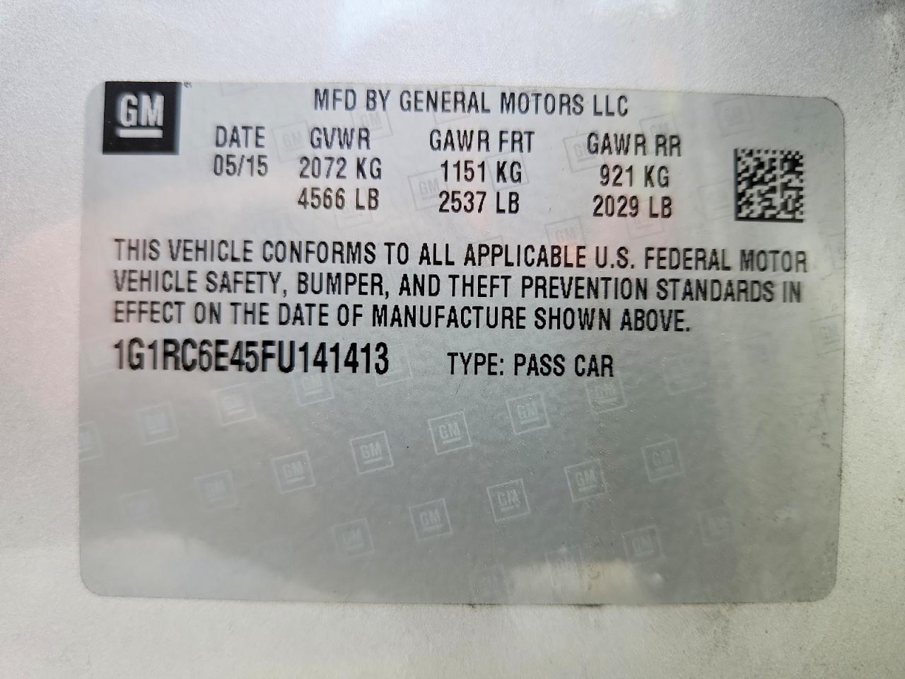 2015 Chevrolet Volt Silver vin: 1G1RC6E45FU141413
