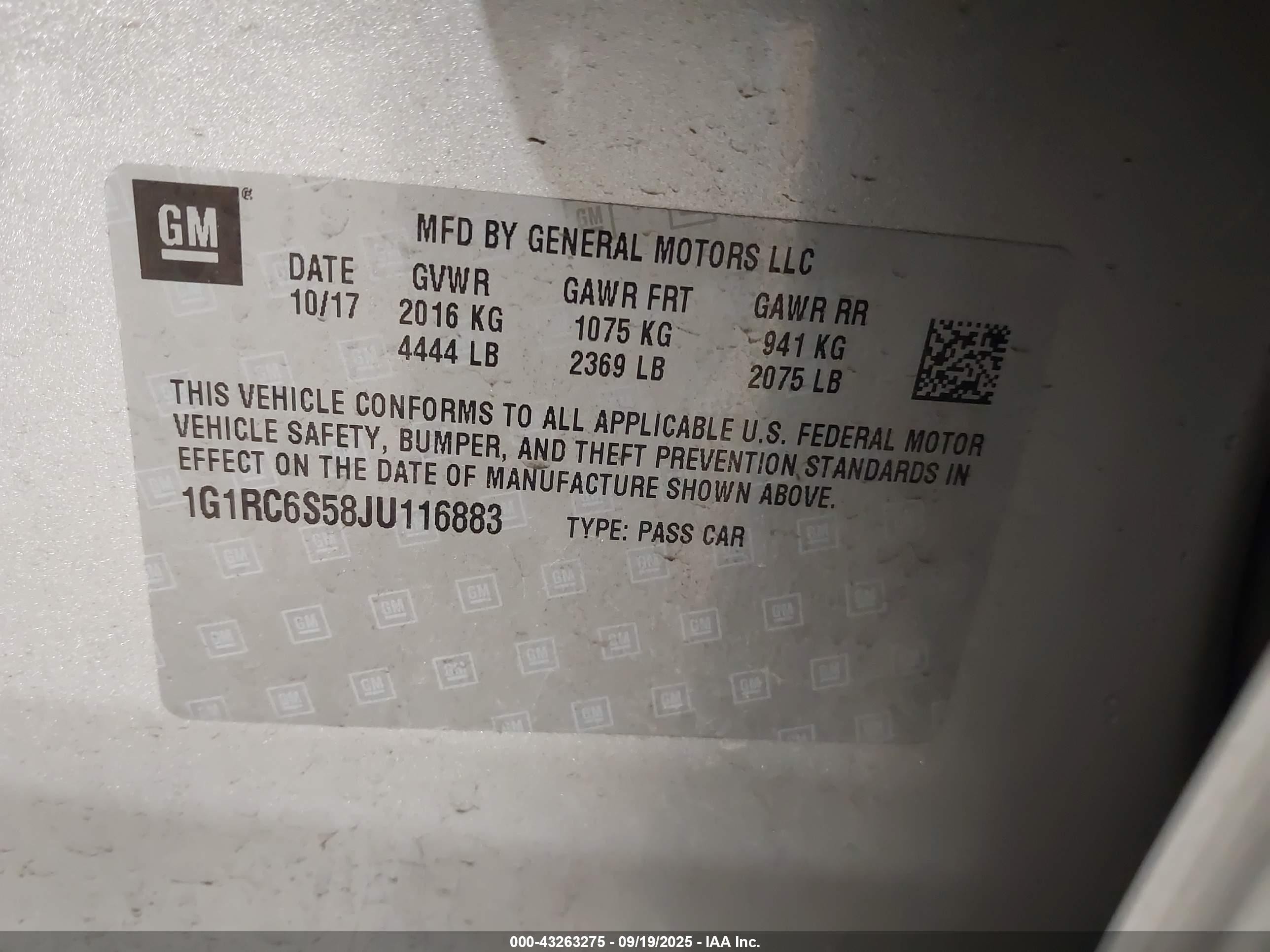 2018 Chevrolet Volt Lt Silver vin: 1G1RC6S58JU116883
