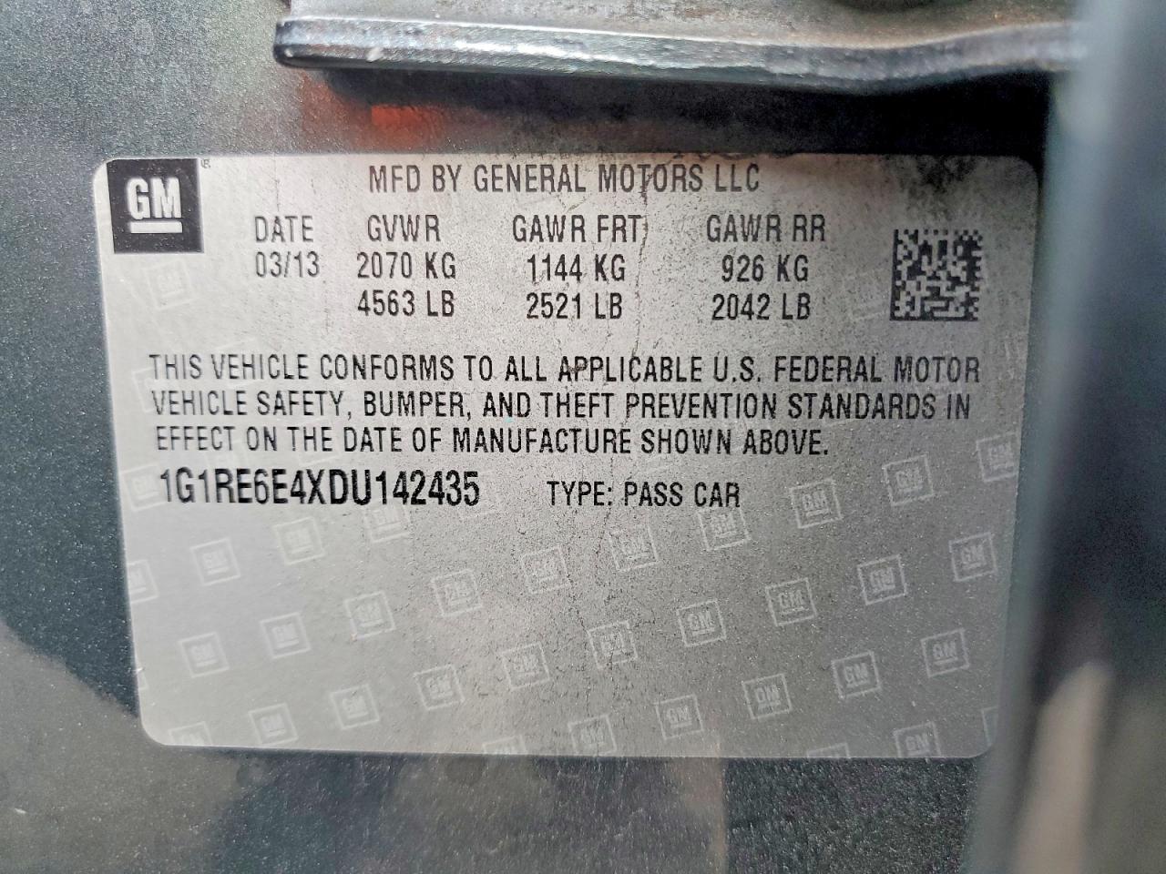 2013 Chevrolet Volt Green vin: 1G1RE6E4XDU142435